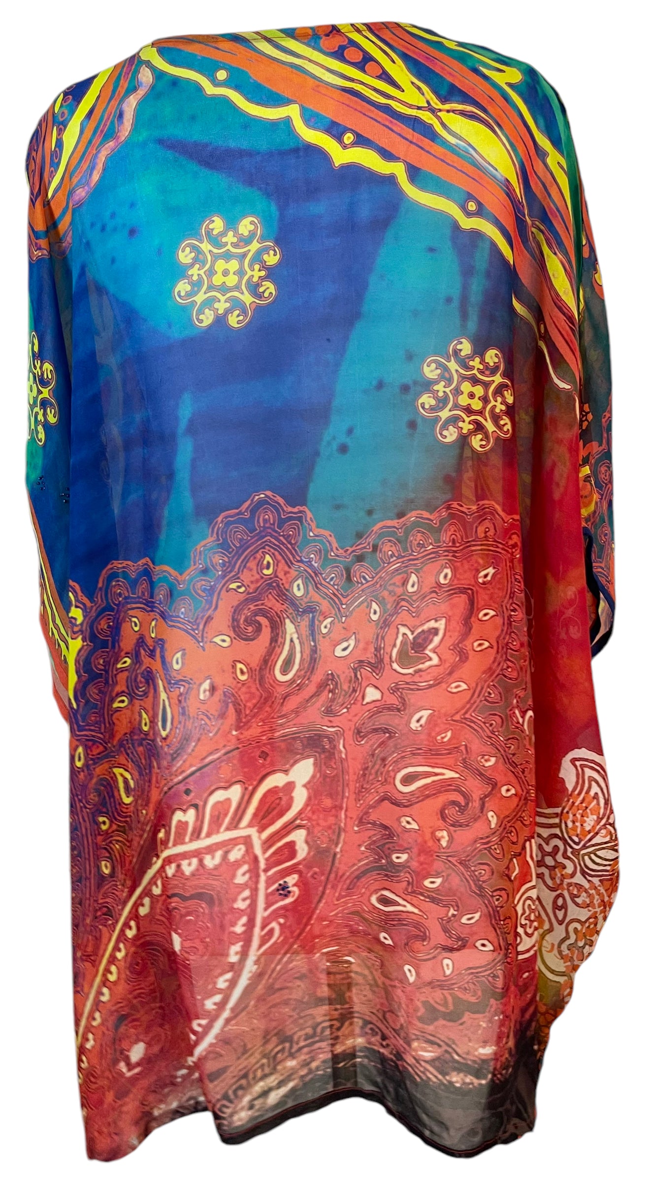 PRG5678 Sheer Avatar Pure Silk Short Kaftan Tunic