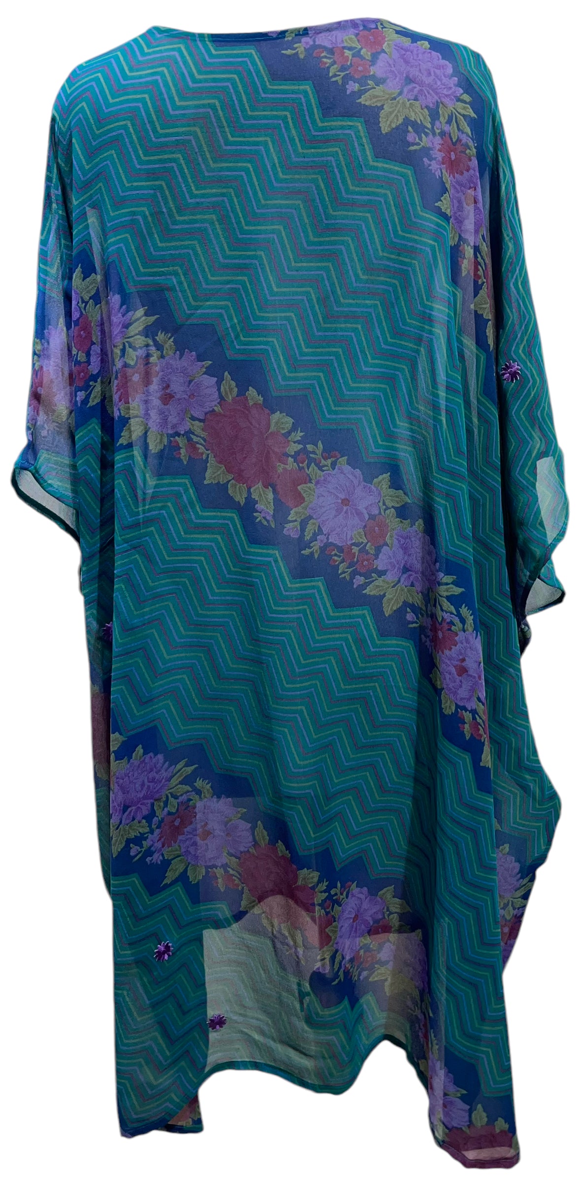 PRG5754 Sheer Wabi Sabi Pure Silk Midi Length Kaftan