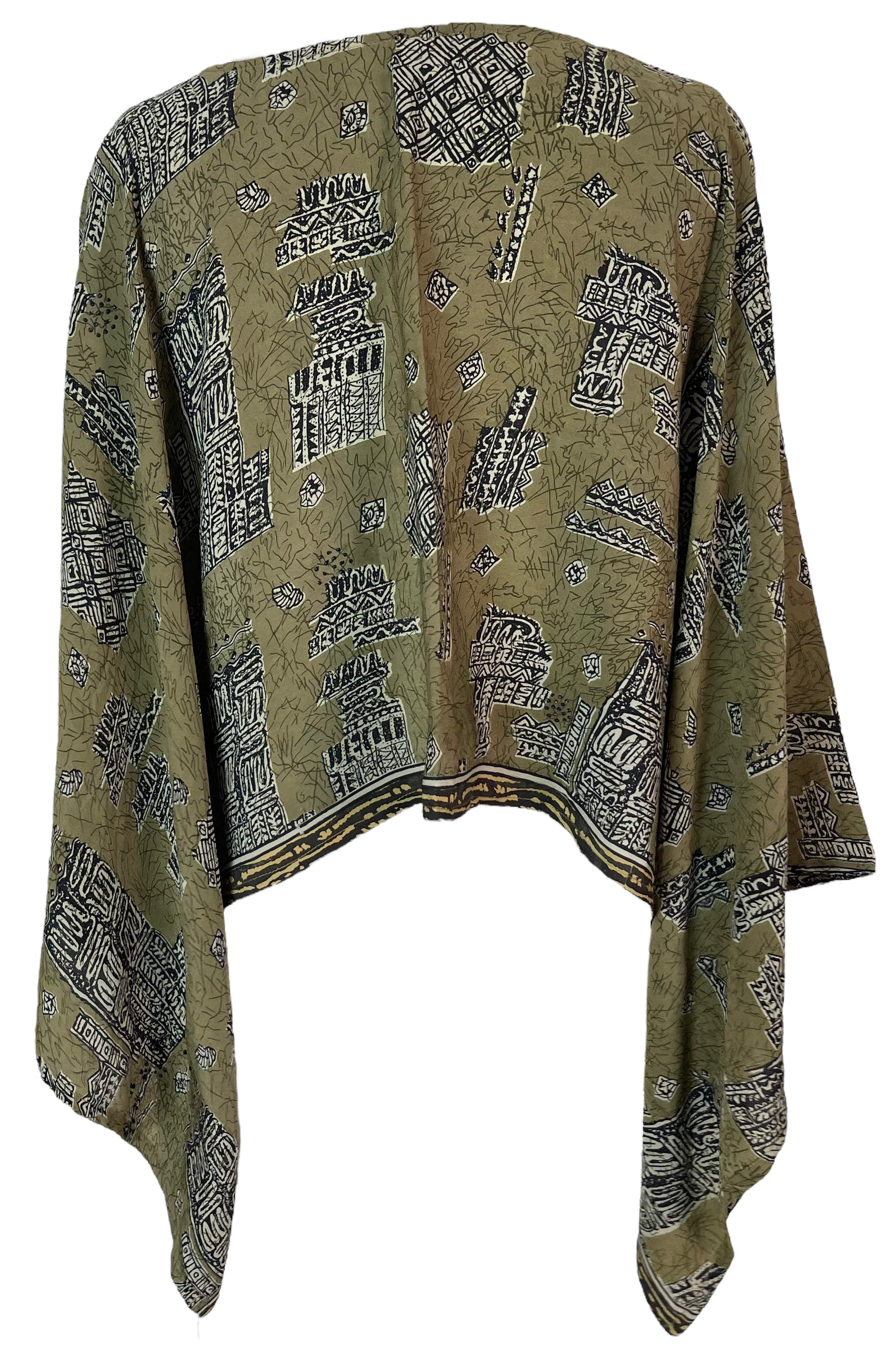 PRC5921 Avatar Pure Silk Kimono-Sleeved Top