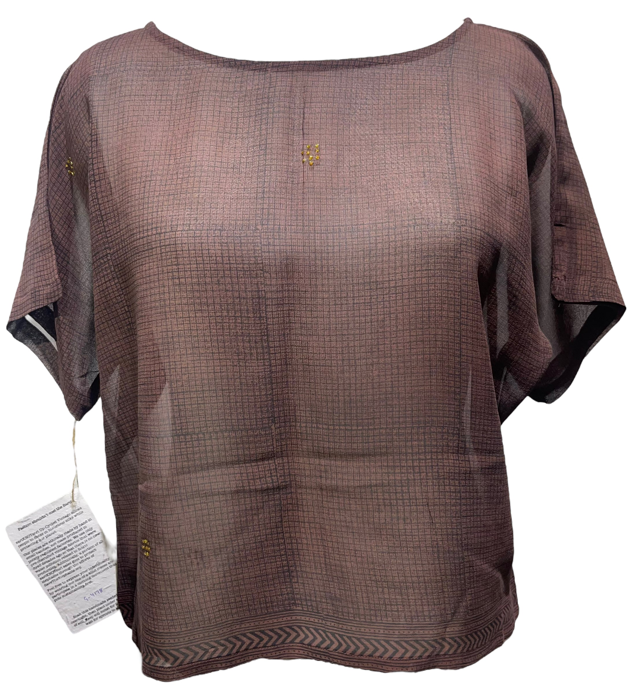 PRG4178 Sheer Avatar Pure Silk Boxy Top