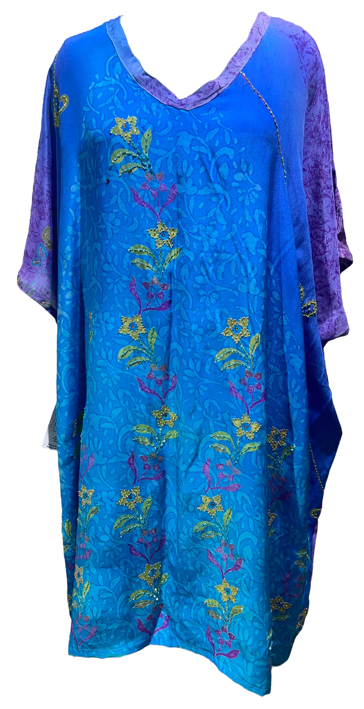 PRC5208 Wabi Sabi Pure Silk Midi Length Kaftan