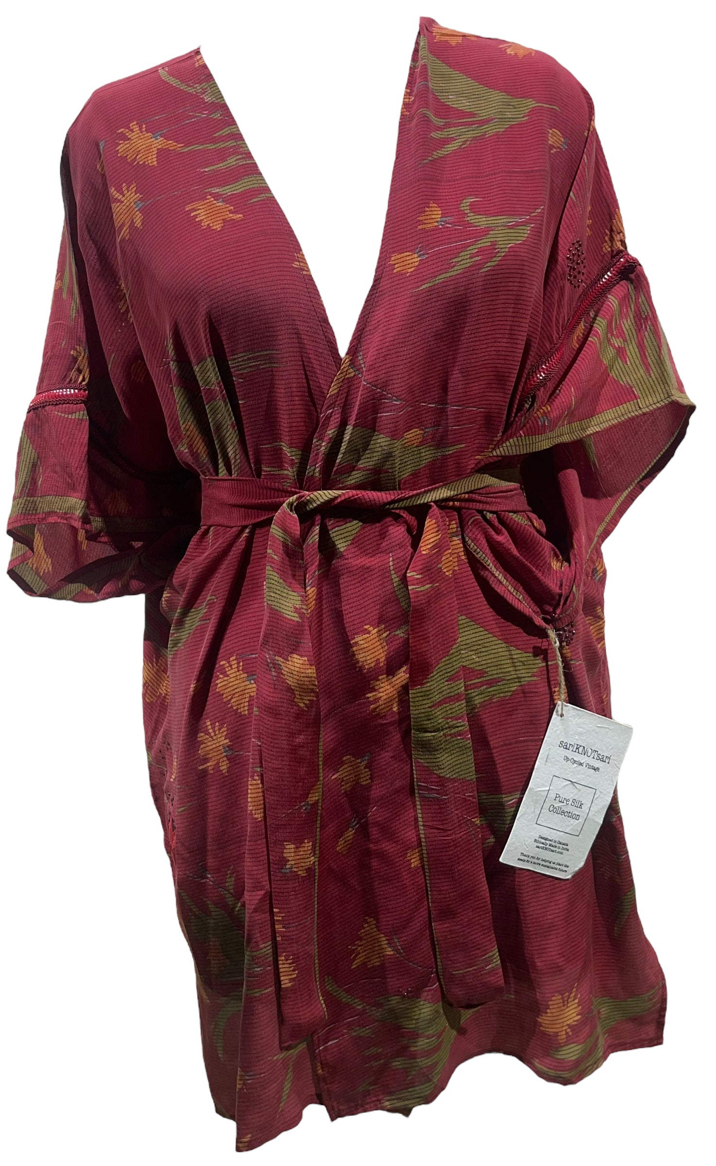 PRC5546 Avatar Pure Silk Kimono-Sleeved Jacket with Belt