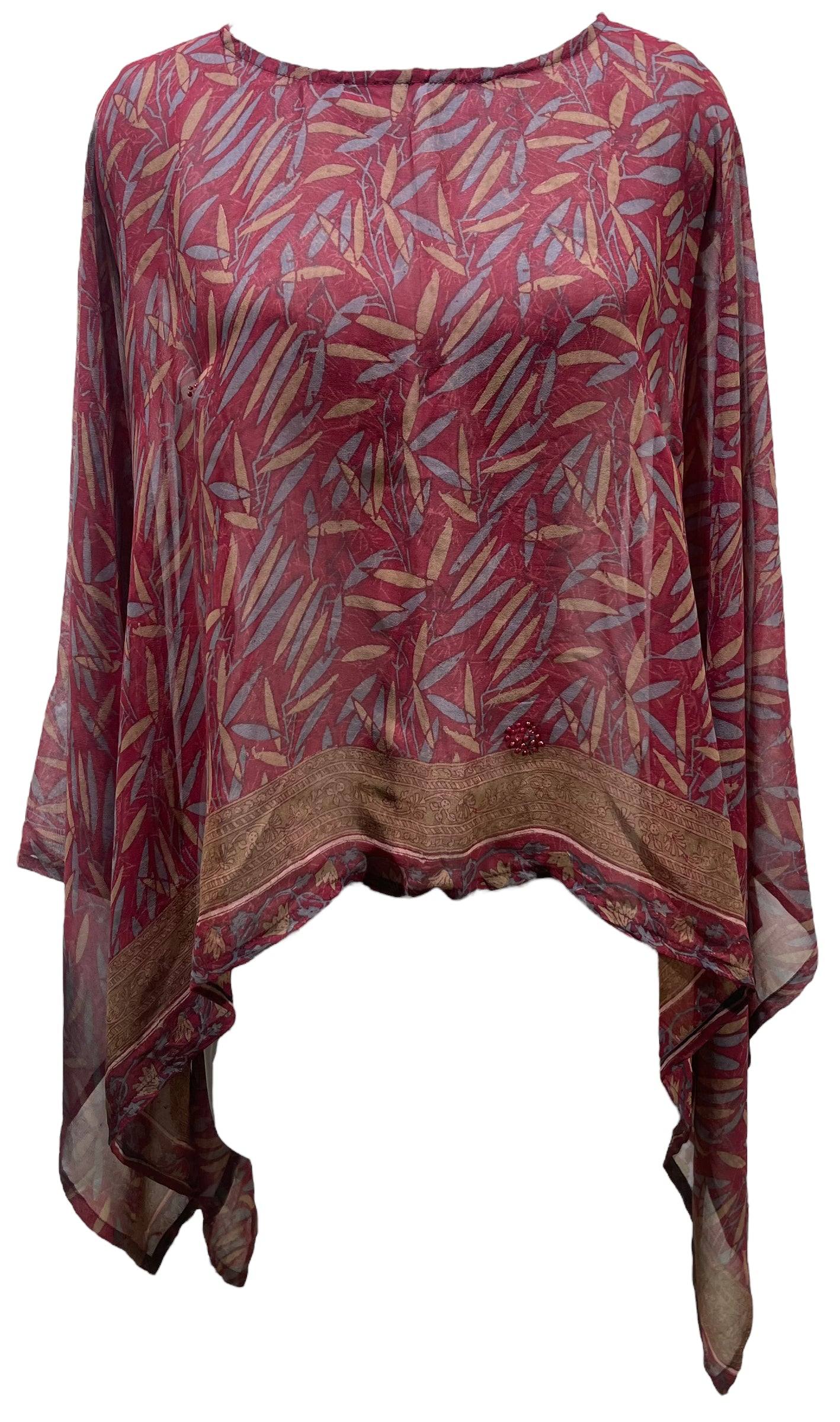 PRG5569 Sheer Avatar Pure Silk Capelet Poncho