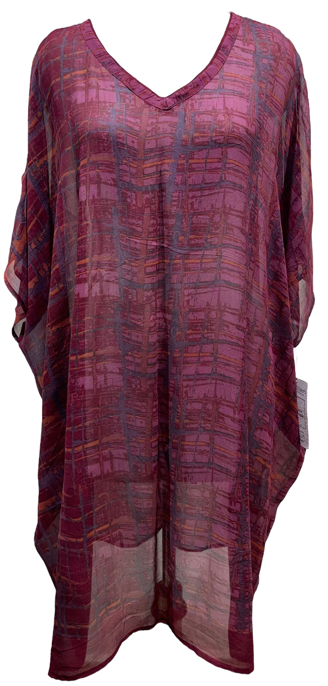 PRG5398 Sheer Avatar Pure Silk Midi Length Kaftan