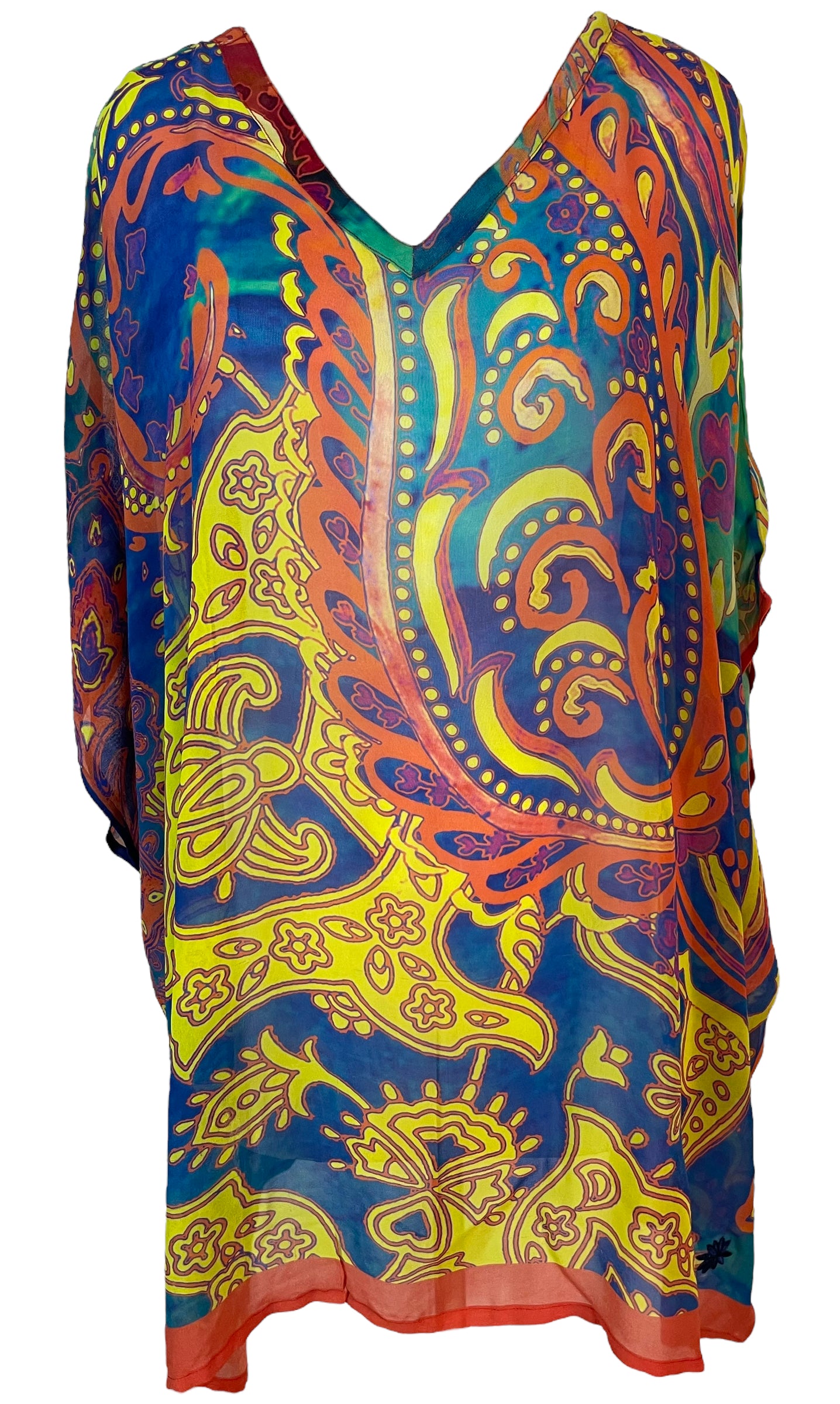 PRG5678 Sheer Avatar Pure Silk Short Kaftan Tunic