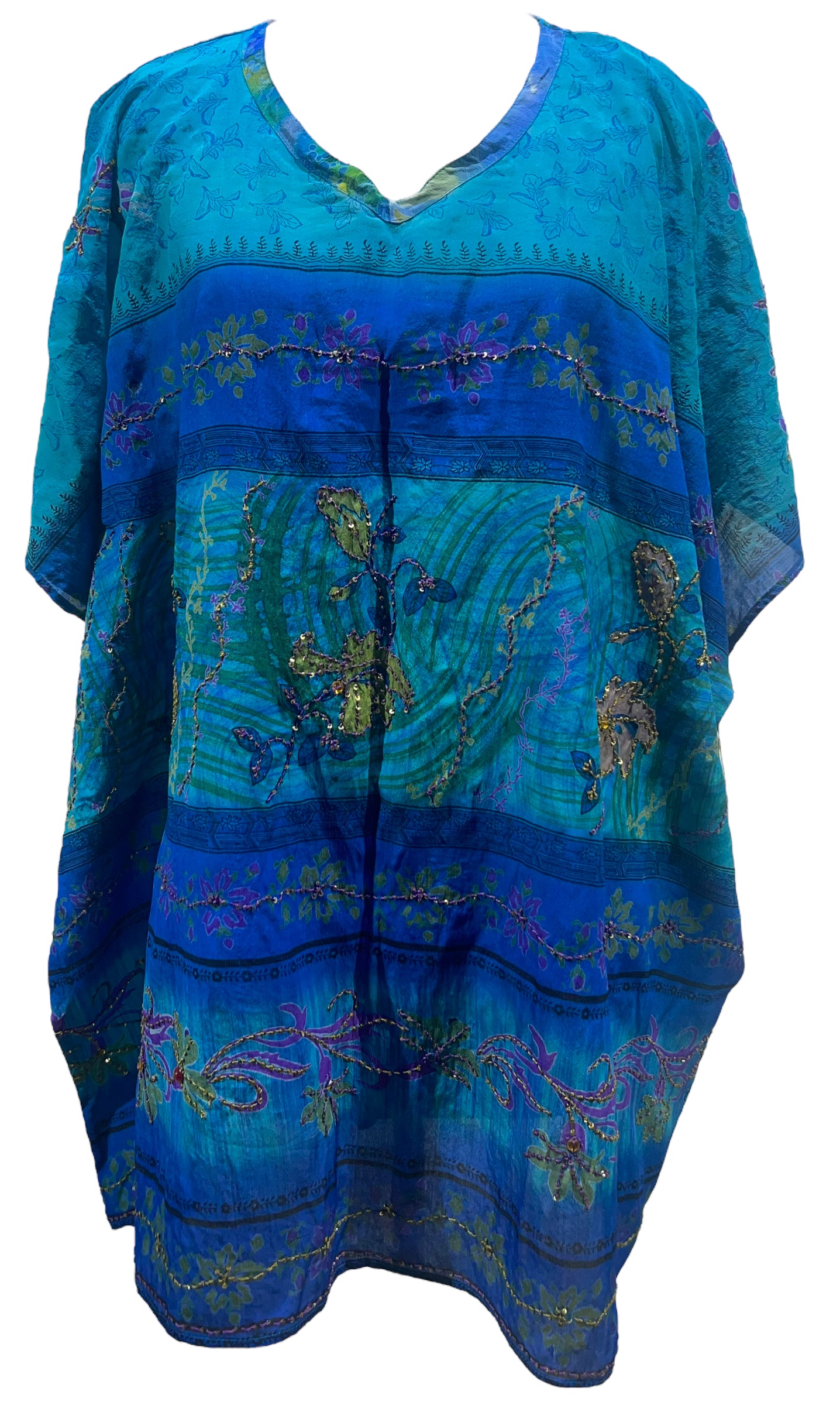 PRC5524 Wabi Sabi Pure Silk Short Kaftan Tunic