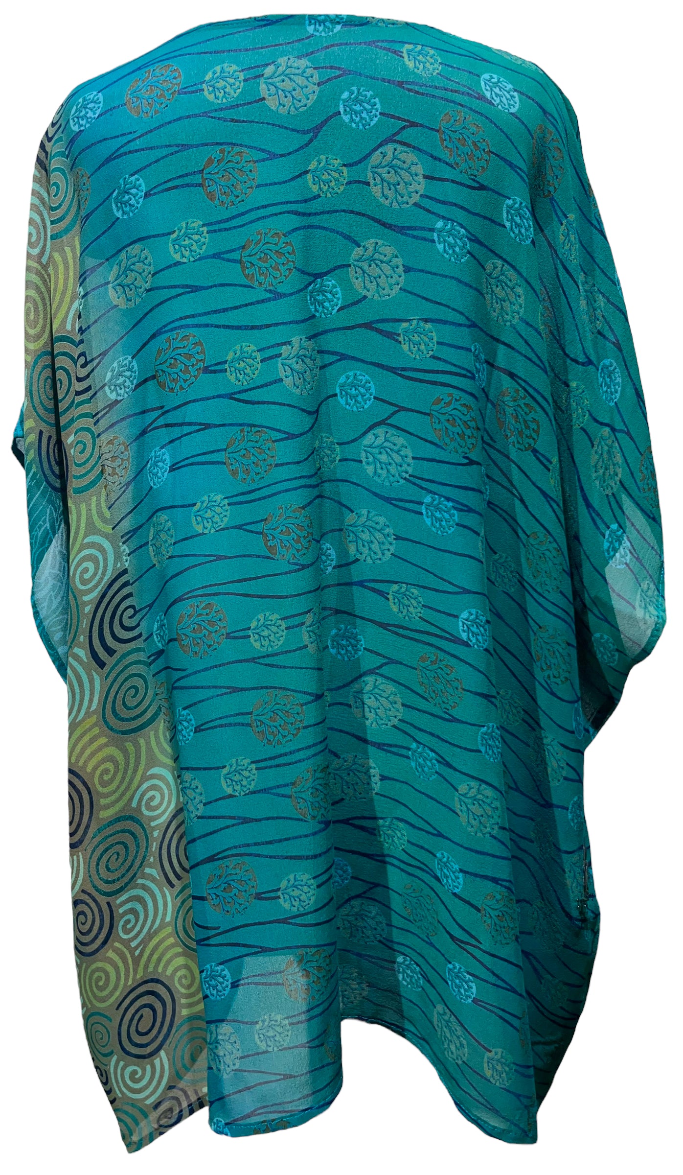 PRG4707 Sheer Wabi Sabi Pure Silk Short Kaftan Tunic