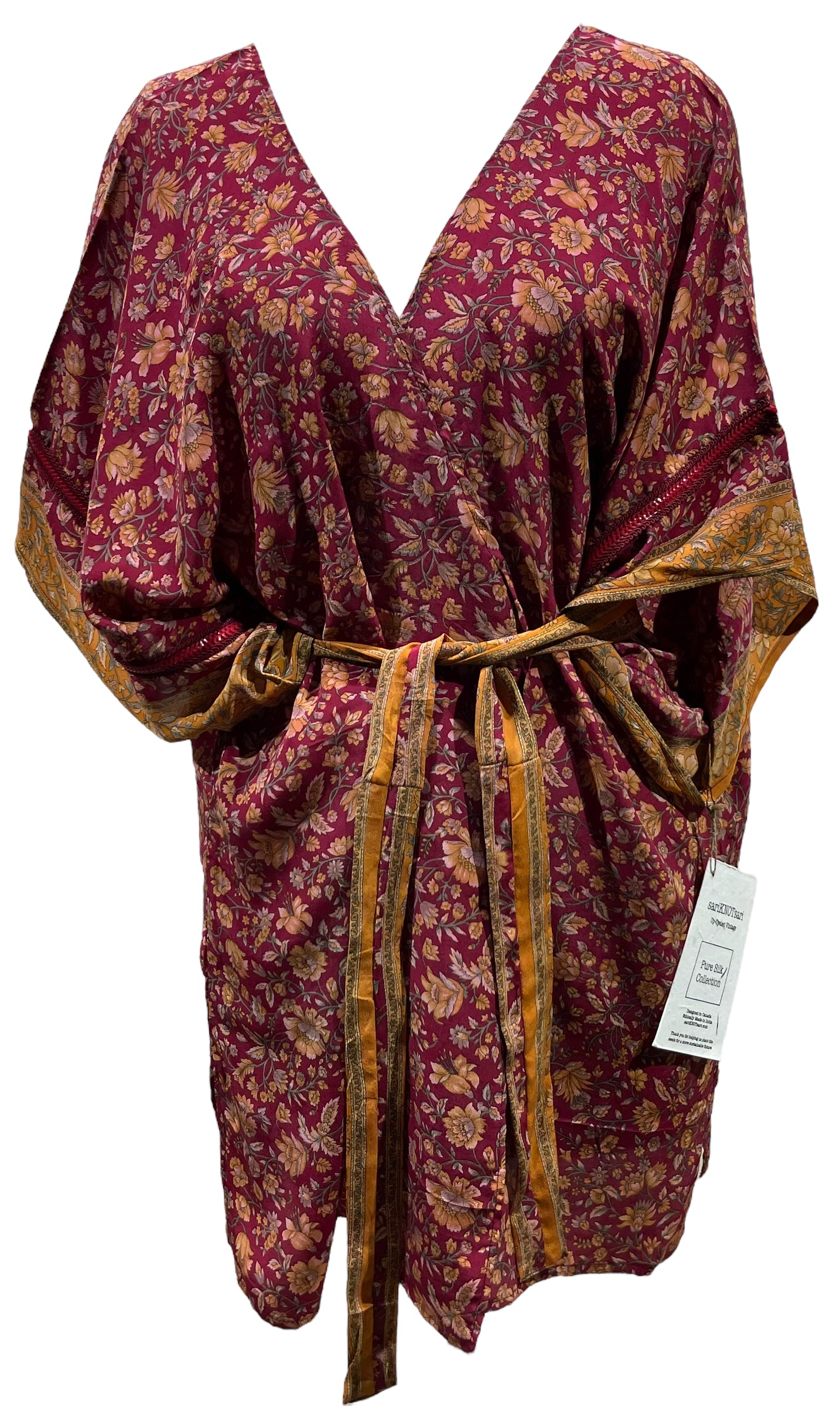 PRC5358 Avatar Pure Silk Kimono-Sleeved Jacket with Belt