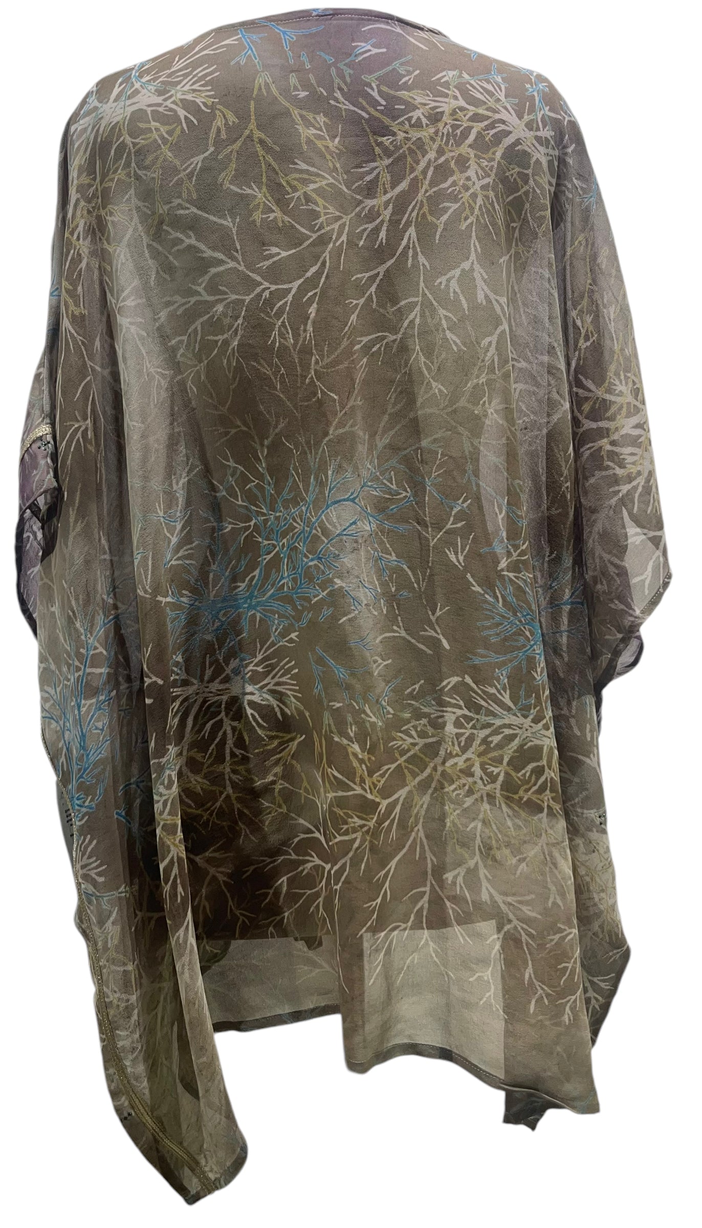 PRG5435 Sheer Avatar Pure Silk Short Kaftan Tunic