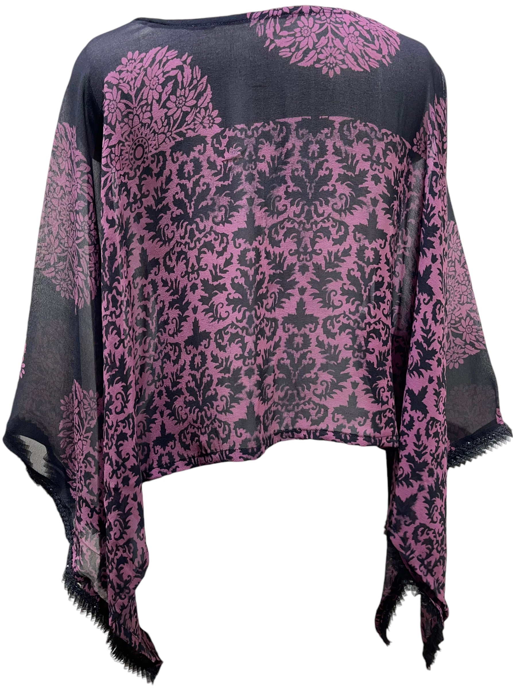 PRG5505 Sheer Avatar Pure Silk Capelet Poncho