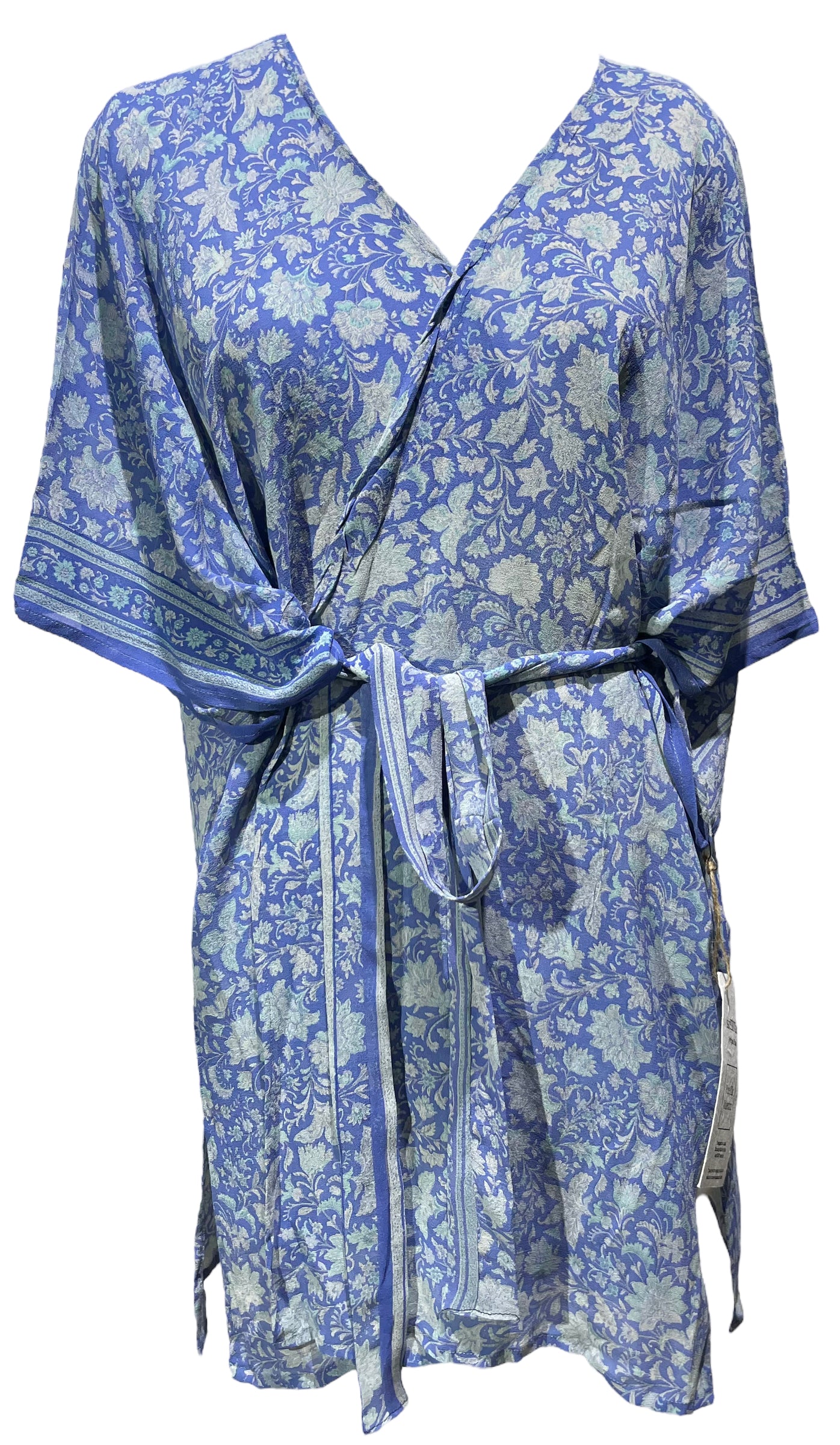 PRG3894 Sheer Avatar Pure Silk Kimono-Sleeved Jacket with Belt