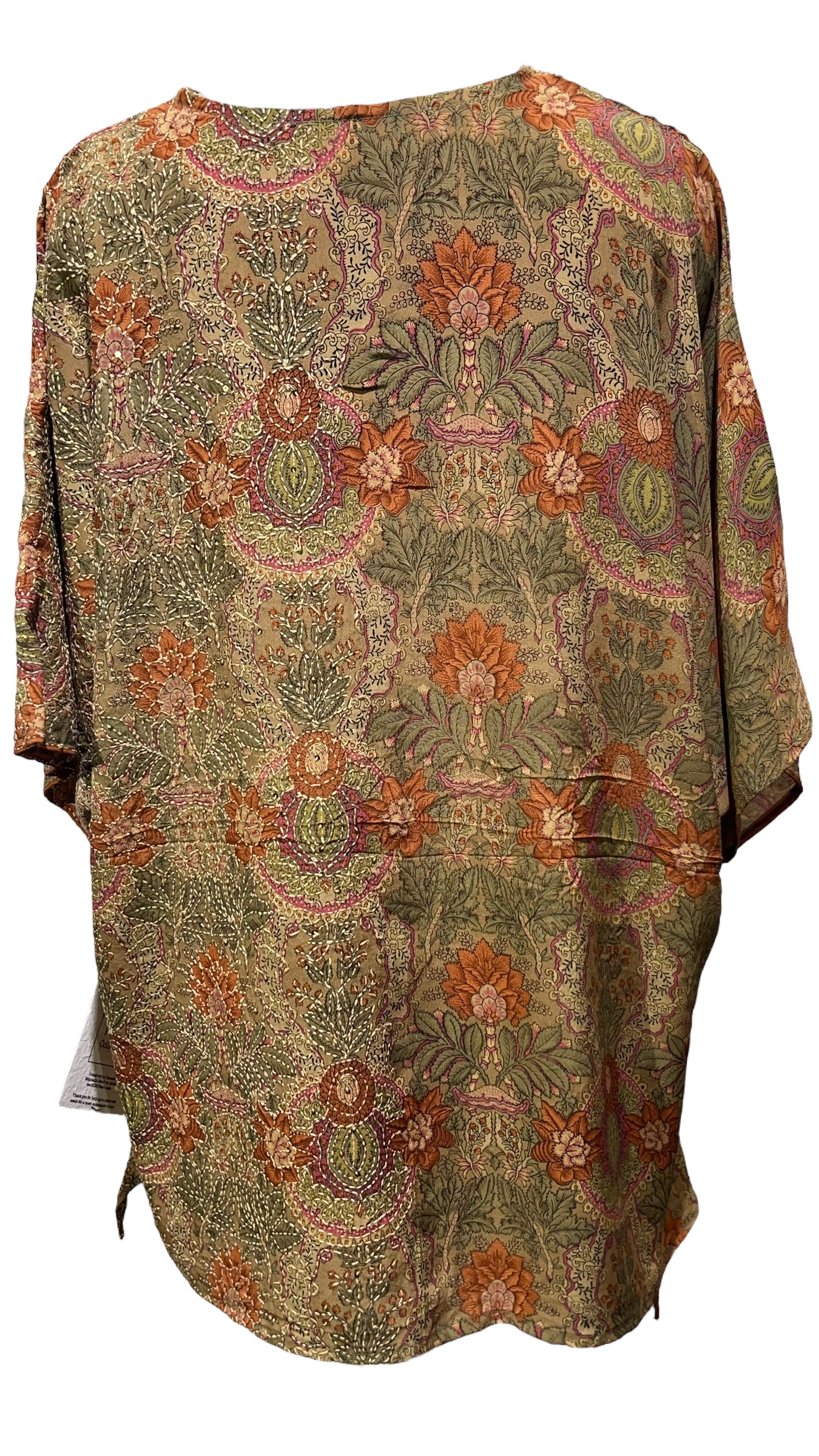 PRC3289 Avatar Pure Silk Long Tunic with Side Ties