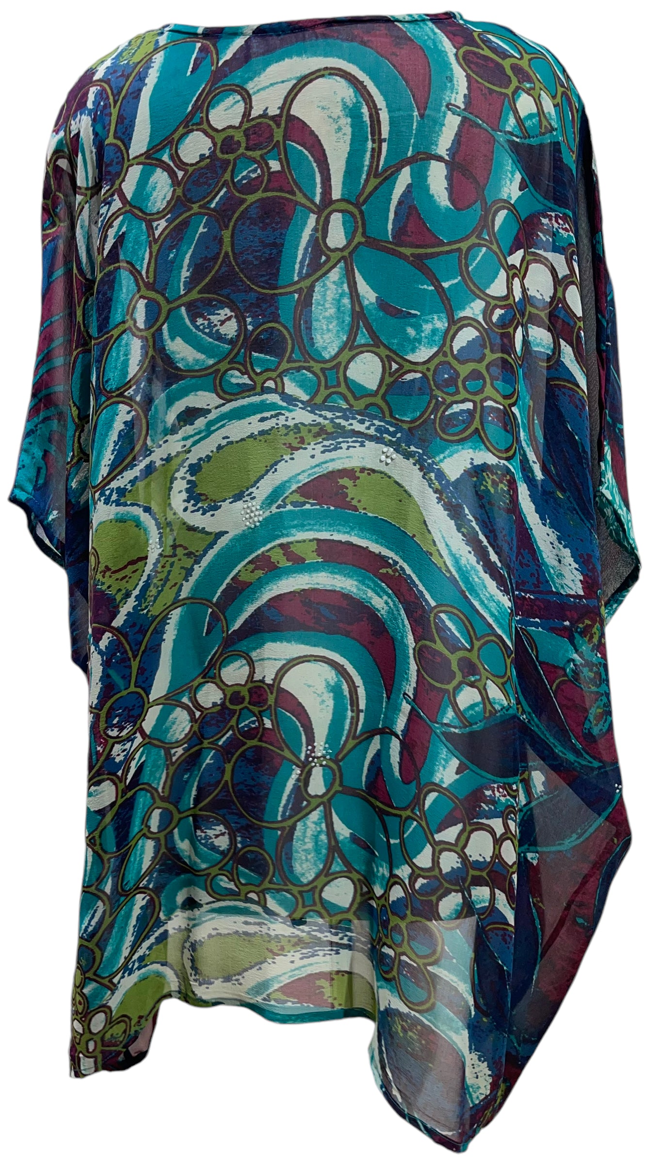 PRG5680 Sheer Avatar Pure Silk Short Kaftan Tunic