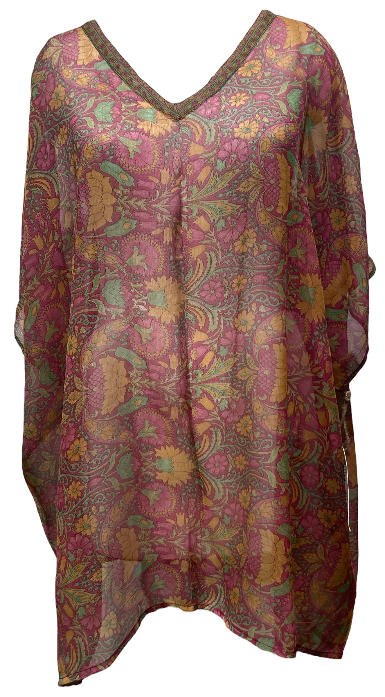 PRG4719 Sheer Avatar Pure Silk Short Kaftan Tunic