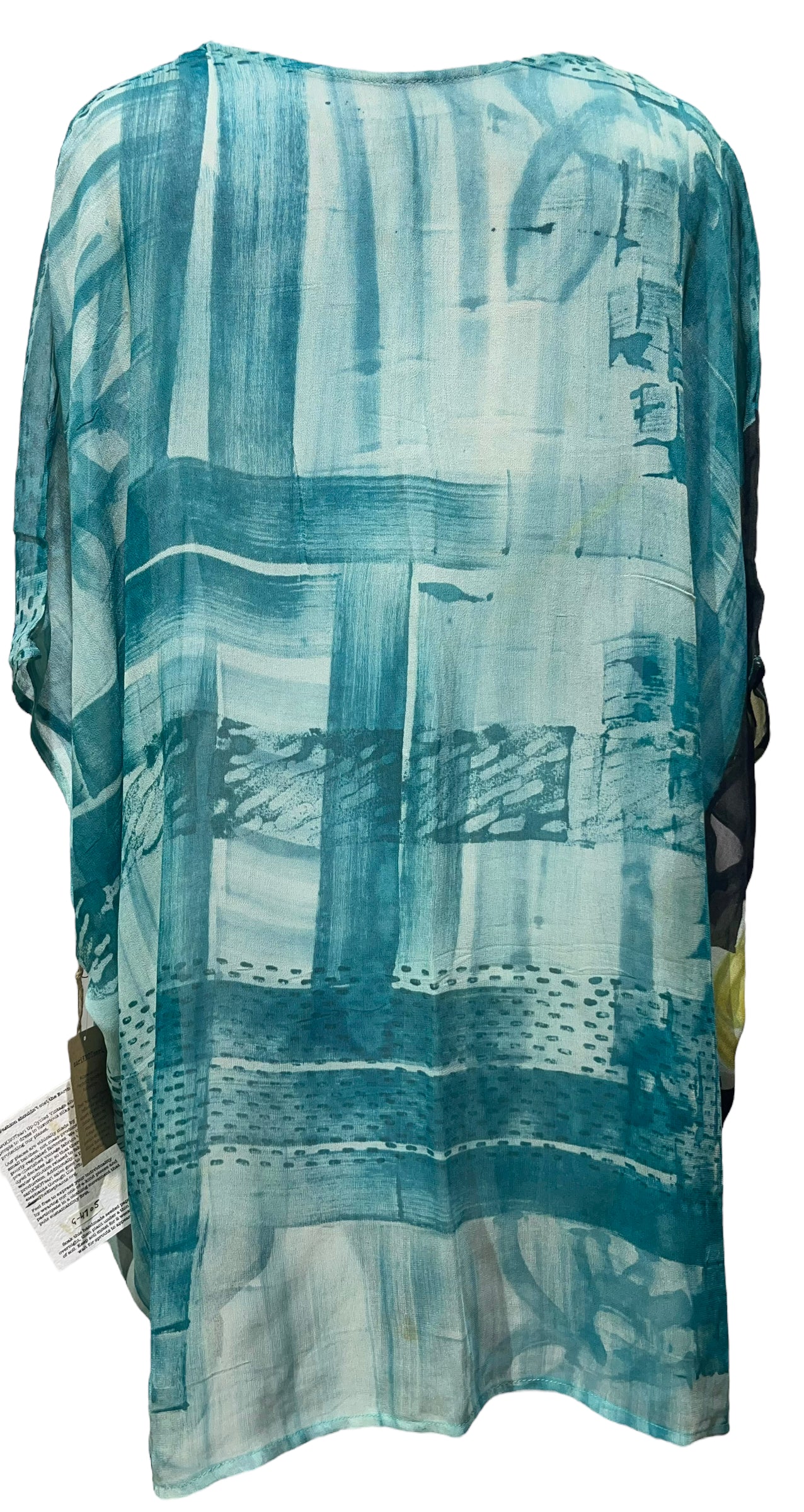 PRG4705 Sheer Wabi Sabi Pure Silk Short Kaftan Tunic