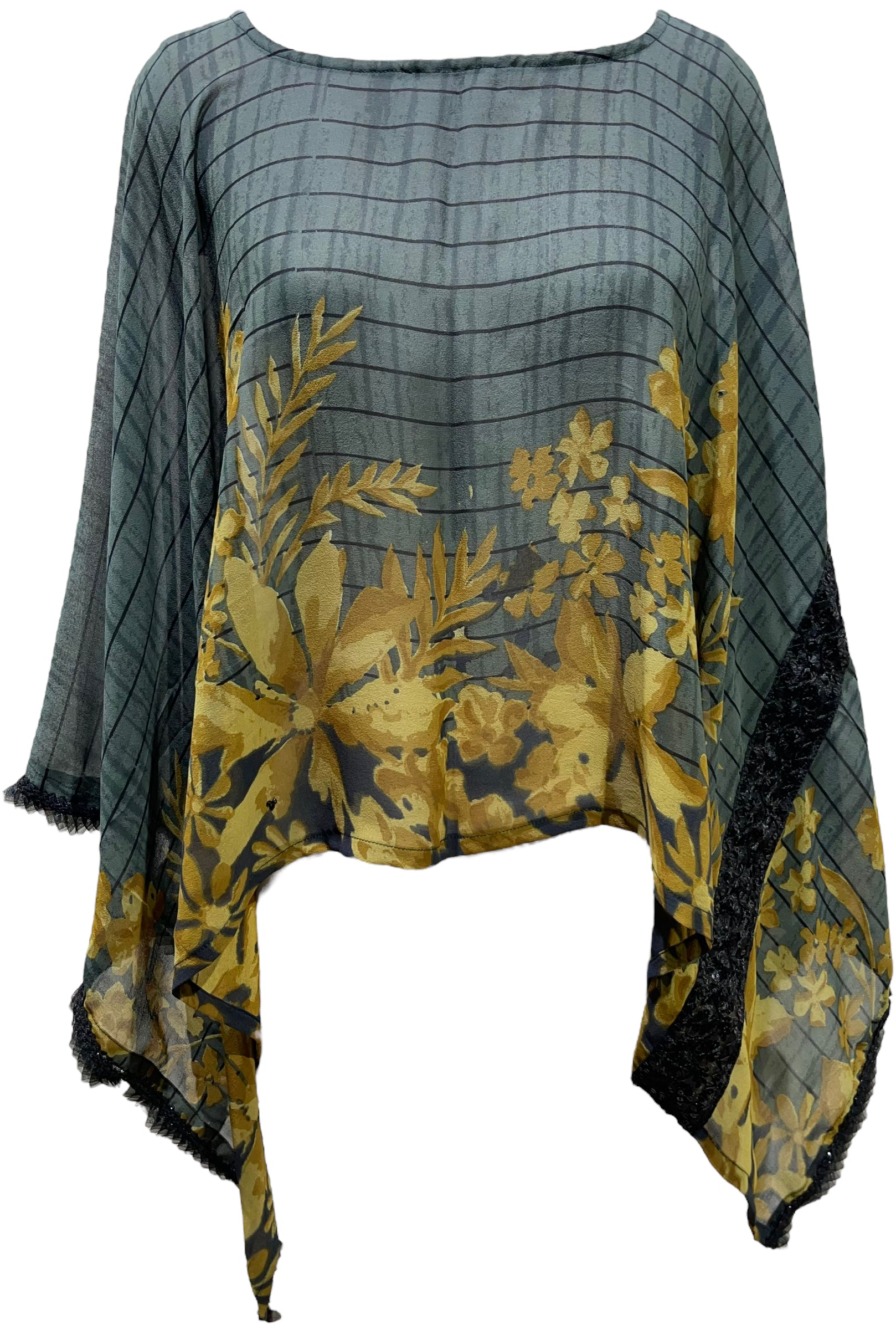 PRG5511 Sheer Avatar Pure Silk Capelet Poncho