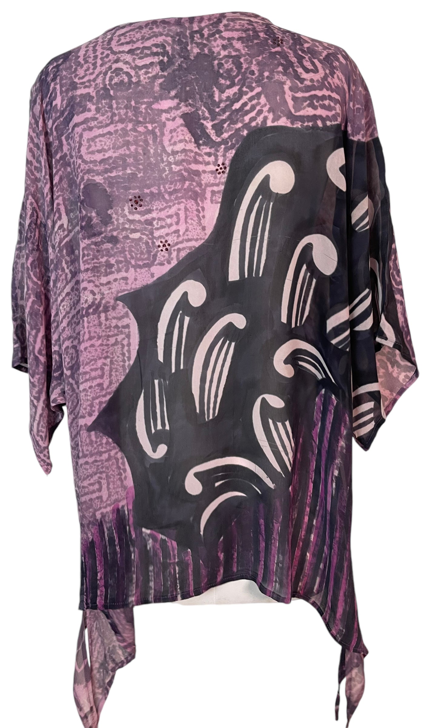 PRG5945 Sheer Avatar Pure Silk Long Tunic with Side Ties