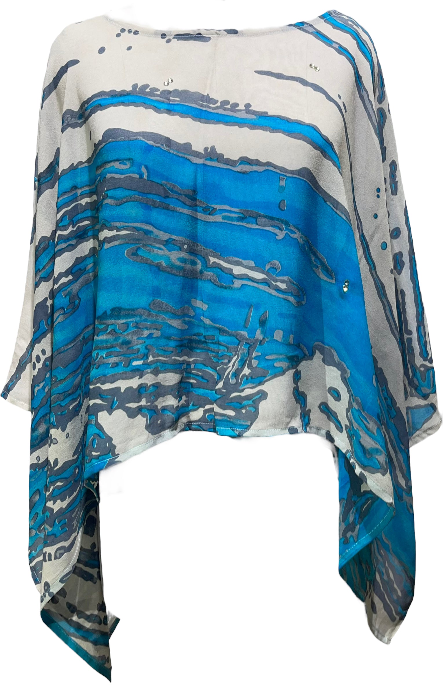 PRG5079 Sheer Avatar Pure Silk Capelet Poncho