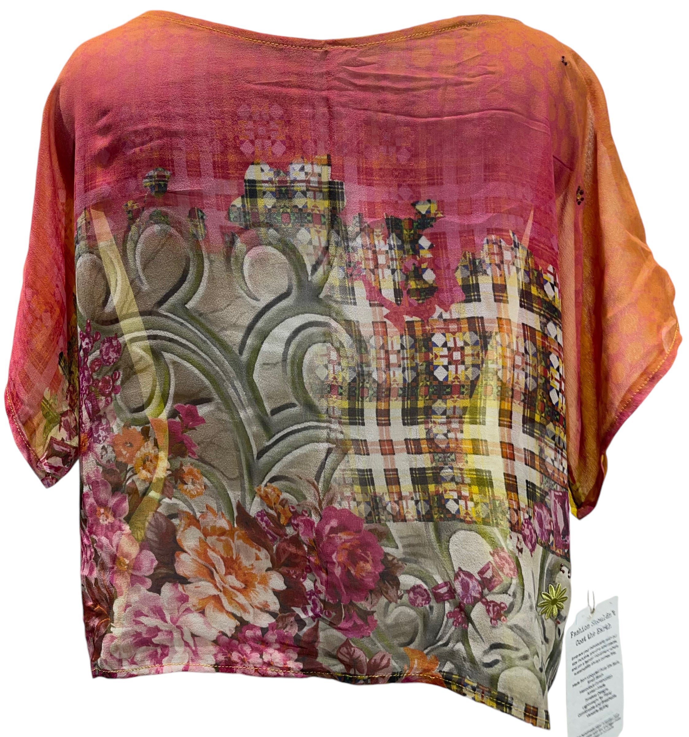 PRG5773 Sheer Wabi Sabi Pure Silk Boxy Top