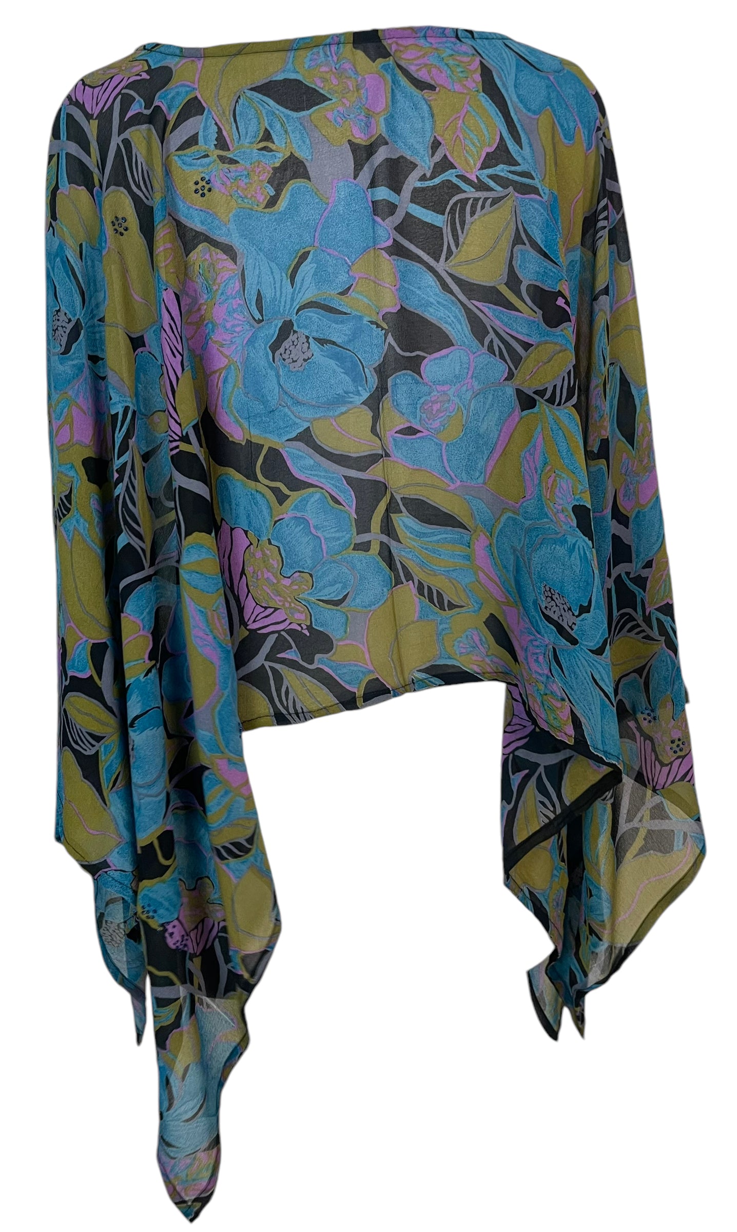 PRG5786 Sheer Avatar Pure Silk Capelet Poncho