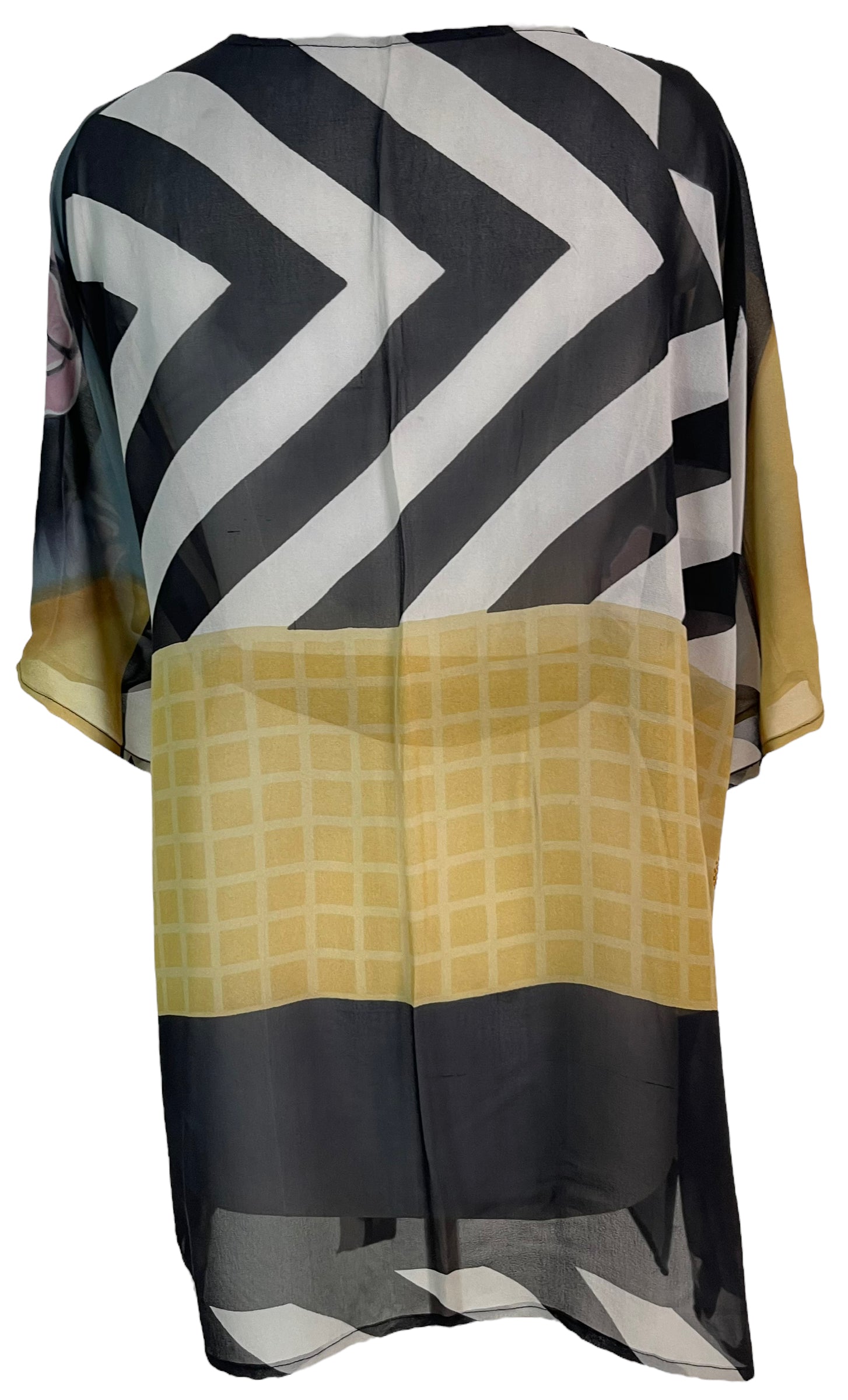 PRG5396 Sheer Avatar Pure Silk Kimono-Sleeved Jacket with Belt