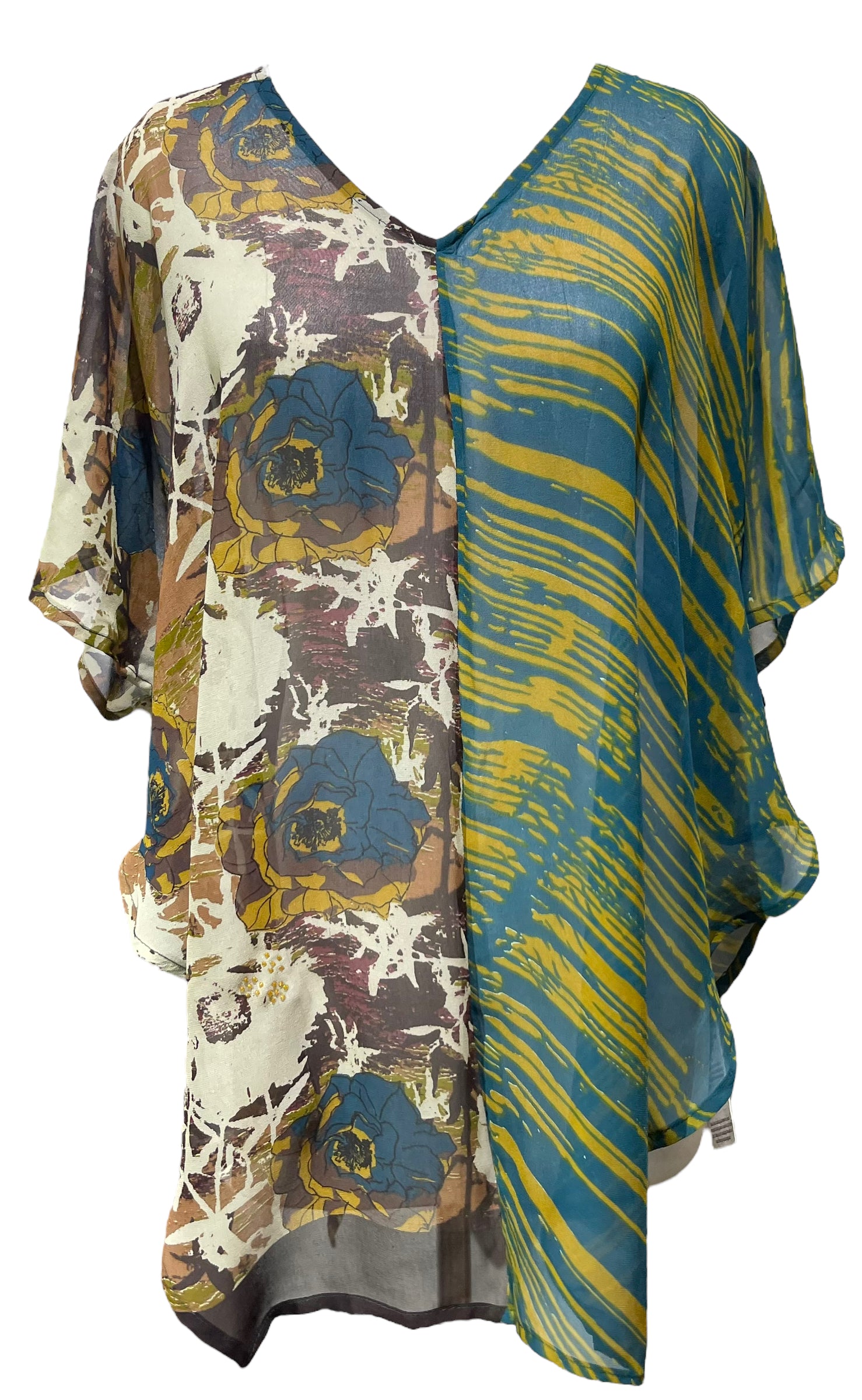 PRG5150 Sheer Avatar Pure Silk Waterfall Top