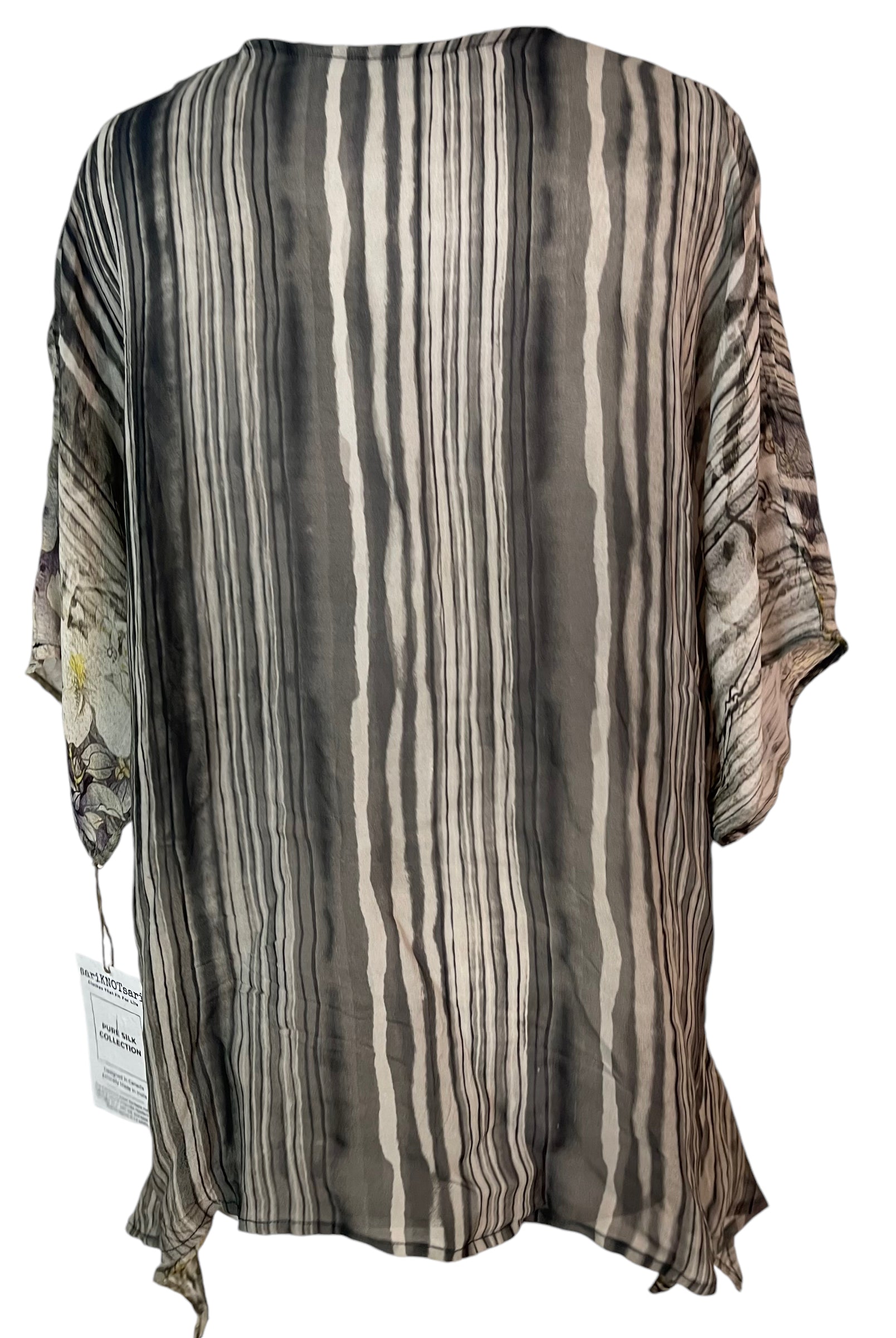 PRC5952 Avatar Pure Silk Long Tunic with Side Ties