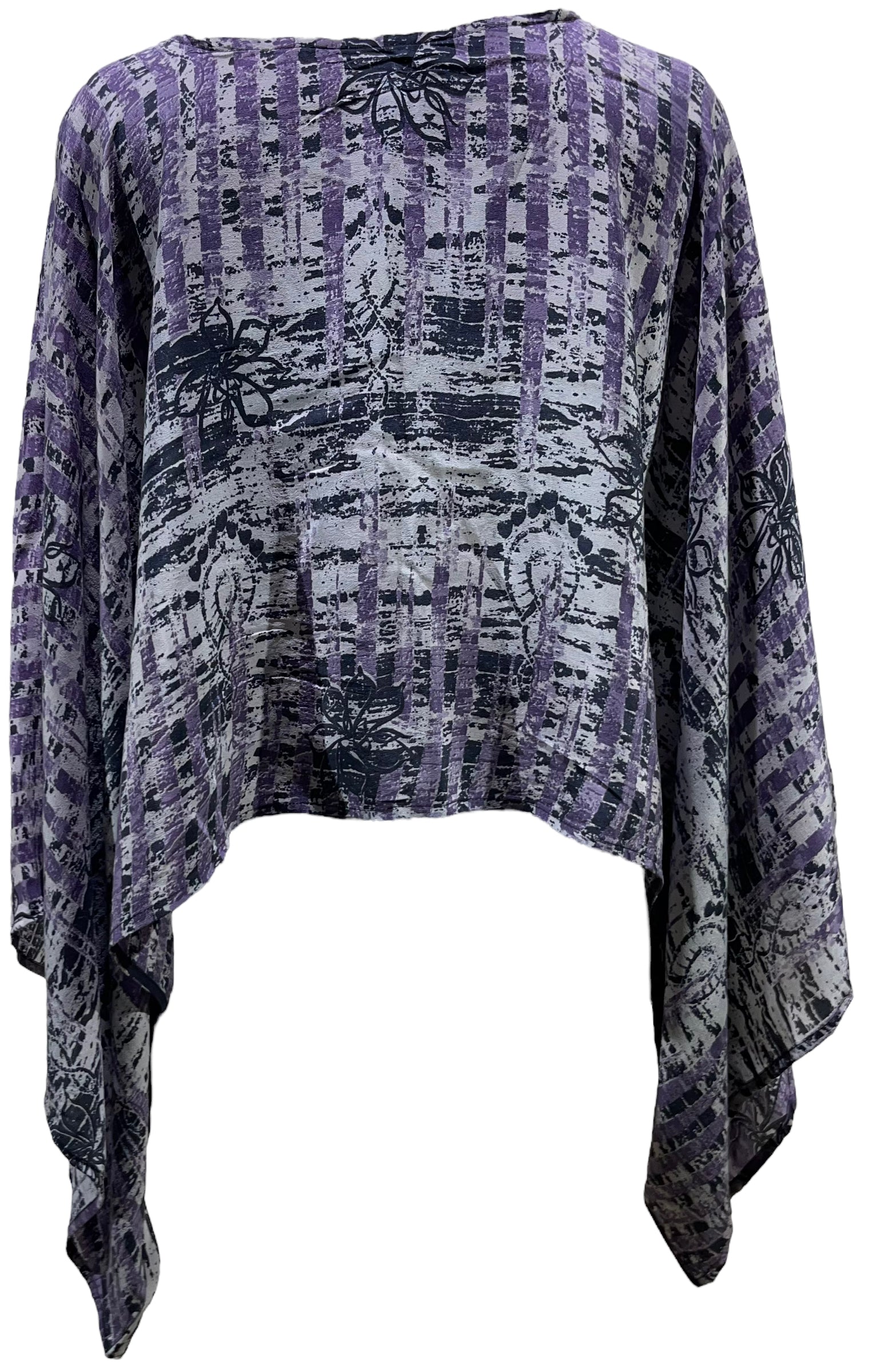 PRC5410 Avatar Pure Silk Kimono-Sleeved Top