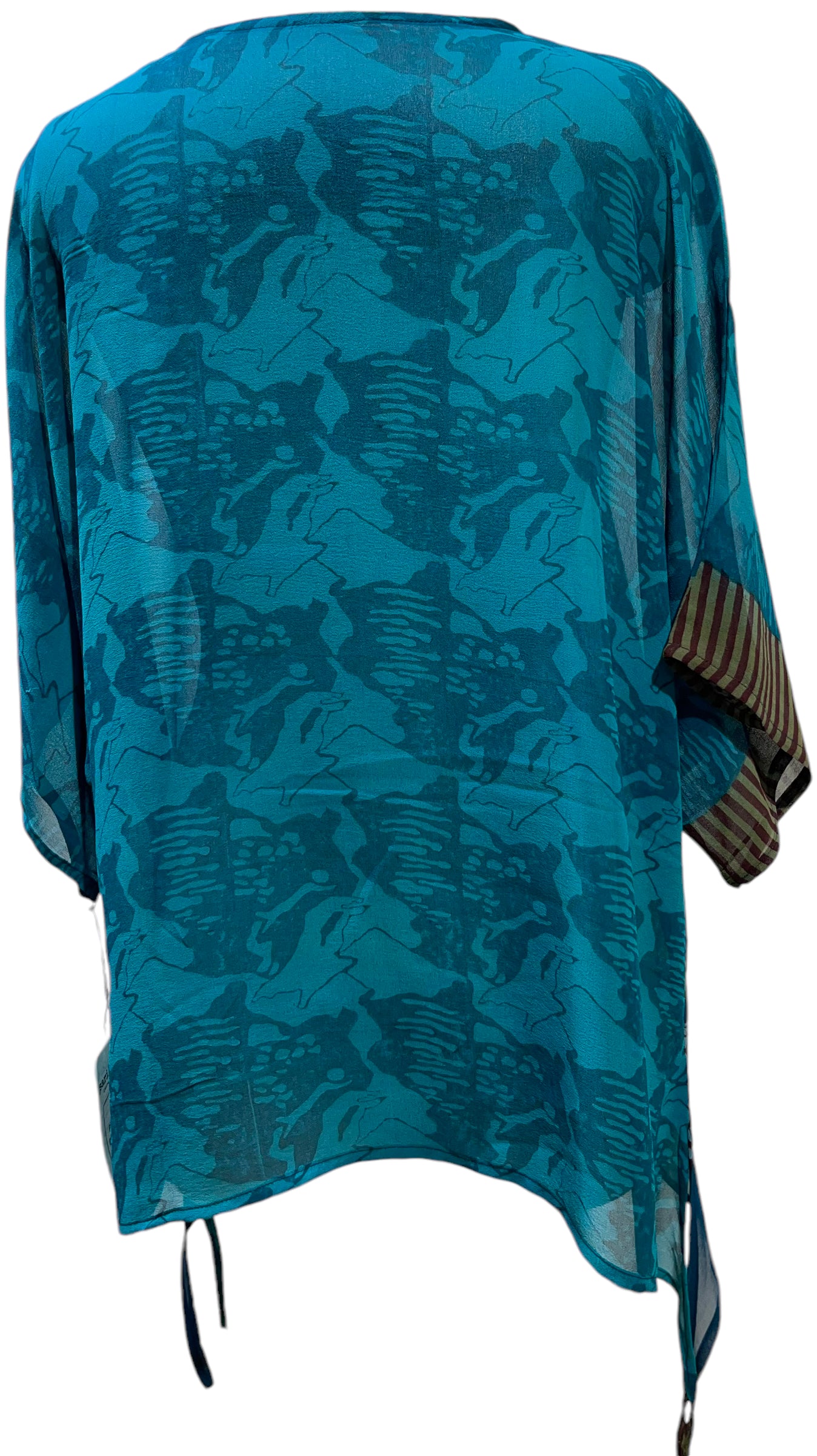 PRG5631 Sheer Avatar Pure Silk Long Tunic with Side Ties