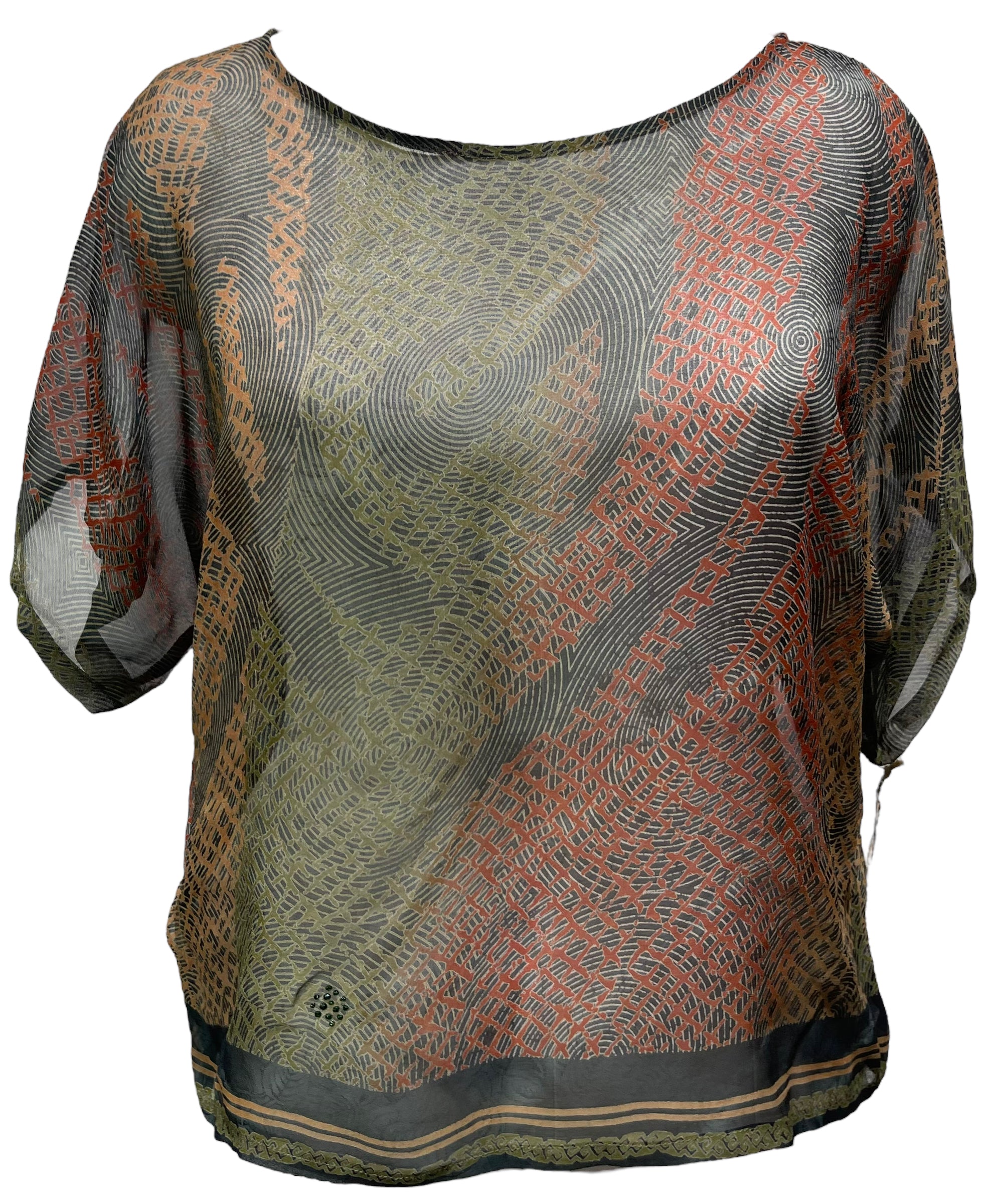 PRG4179 Sheer Avatar Pure Silk Boxy Top