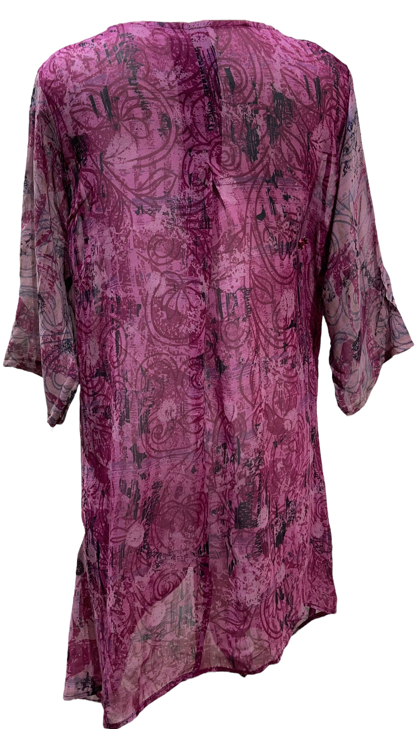 PRG5501 Sheer Avatar Pure Silk Self Pocket Tunic Dress