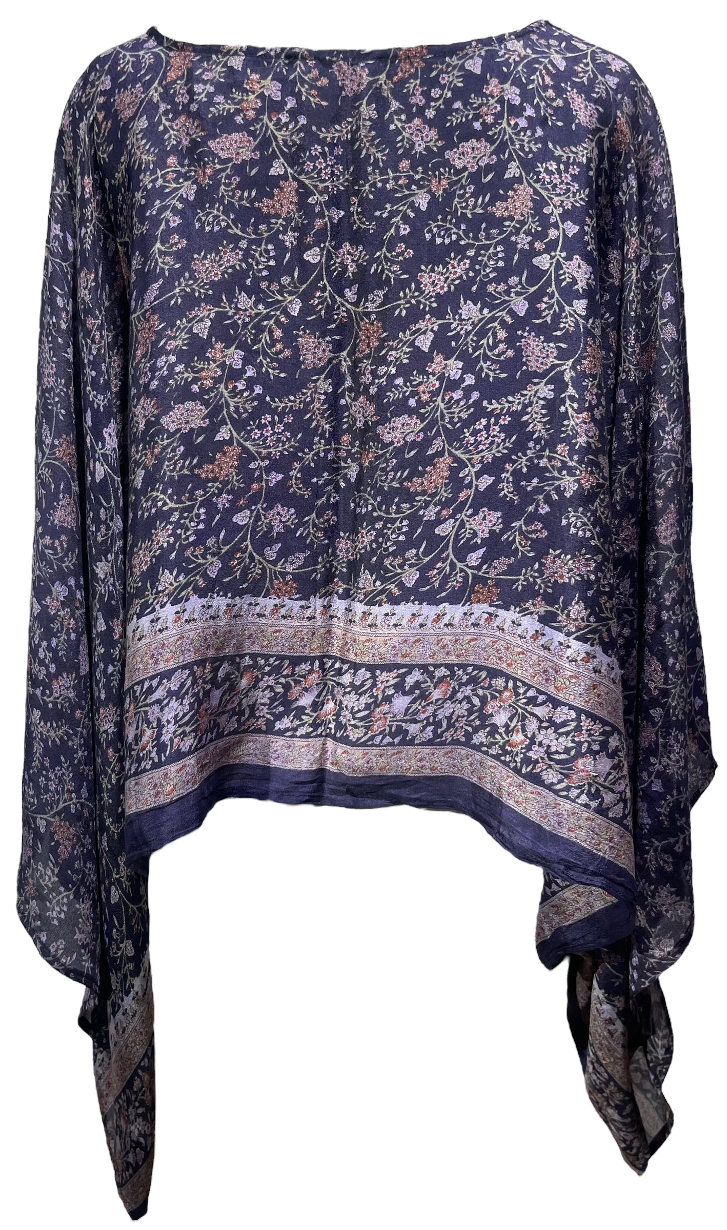 PRC4564 Avatar Pure Silk Kimono-Sleeved Top