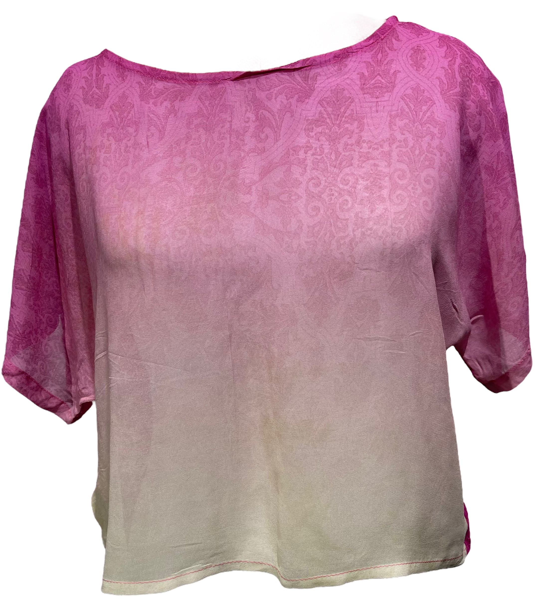 PRG4211 Sheer  Wabi Sabi Pure Silk Boxy Top