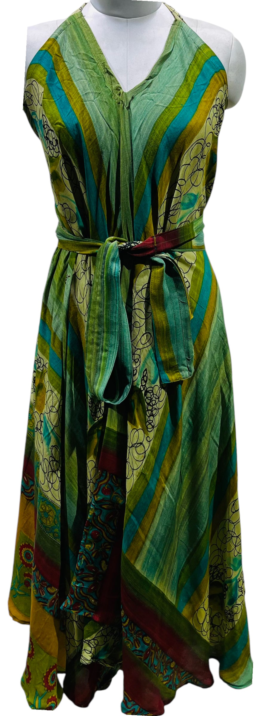 PRC5469 Avatar Pure Silk Maxi Dress with Belt