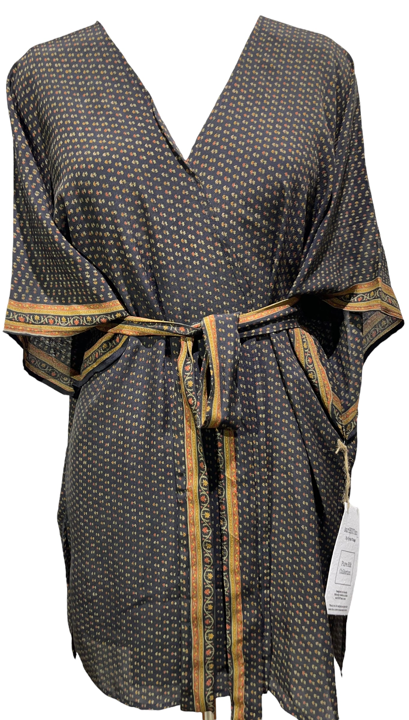 PRC3675 Nirvana Pure Silk Kimono-Sleeved Jacket with Belt