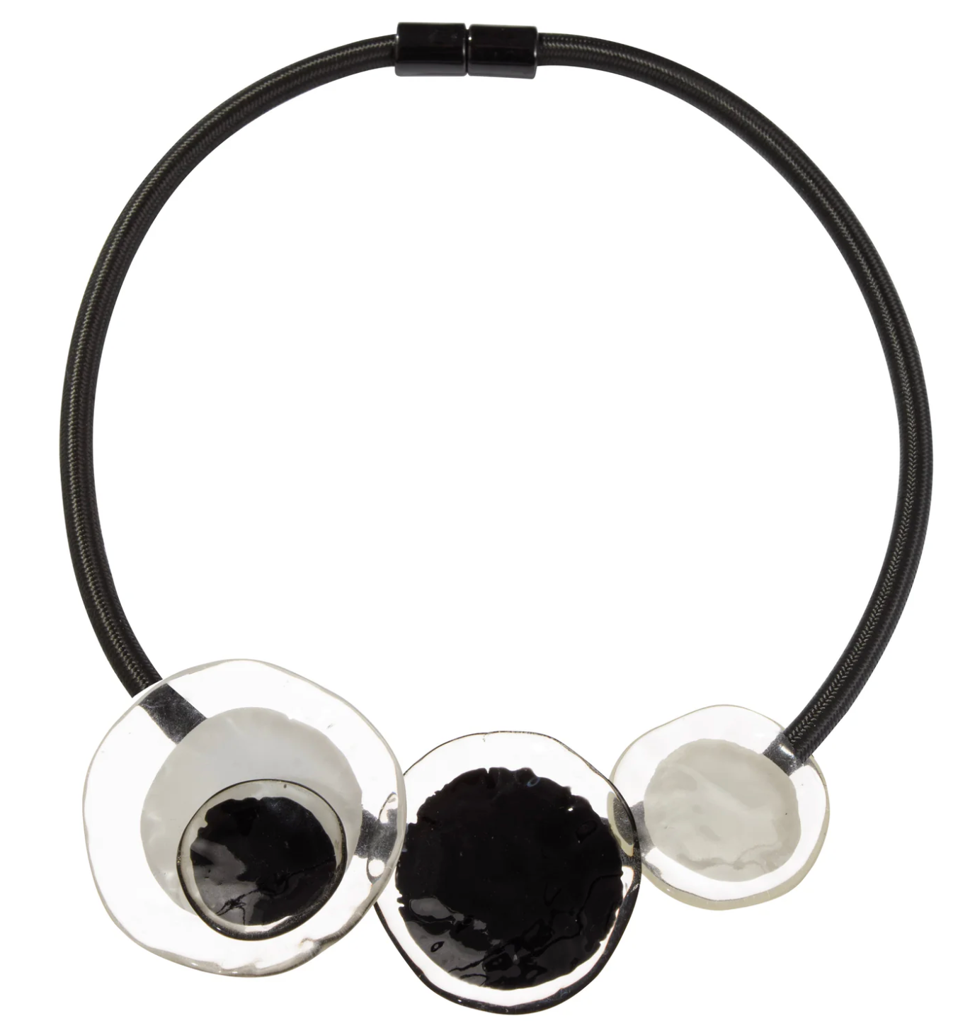 Winter Monochrome Flora Necklace - 3 Bead