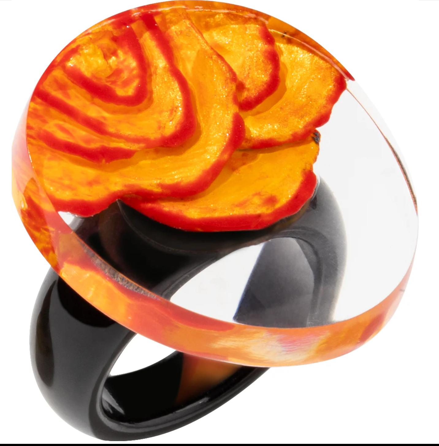 Orange Rosette Ring