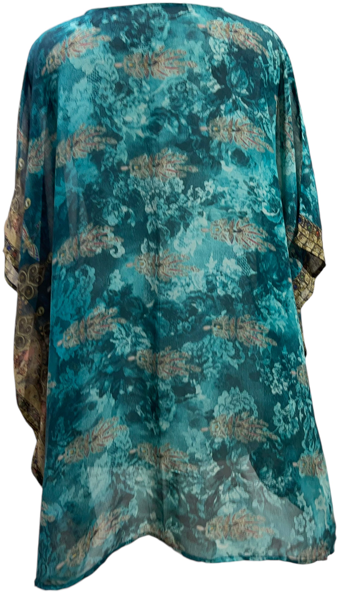 PRG5682 Sheer Avatar Pure Silk Short Kaftan Tunic