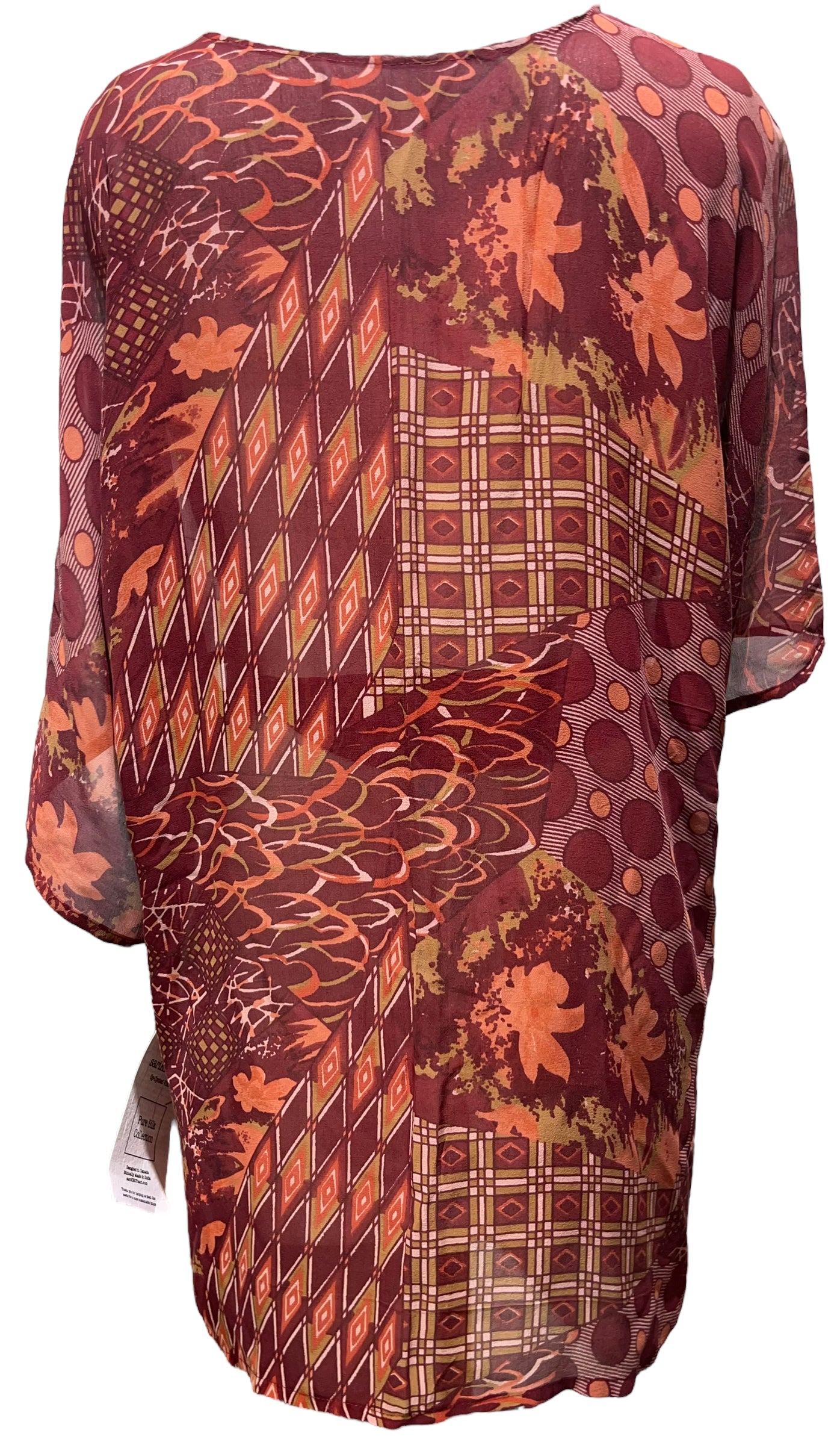 PRG4998 Sheer Nirvana Pure Silk Kimono-Sleeved Jacket with Belt