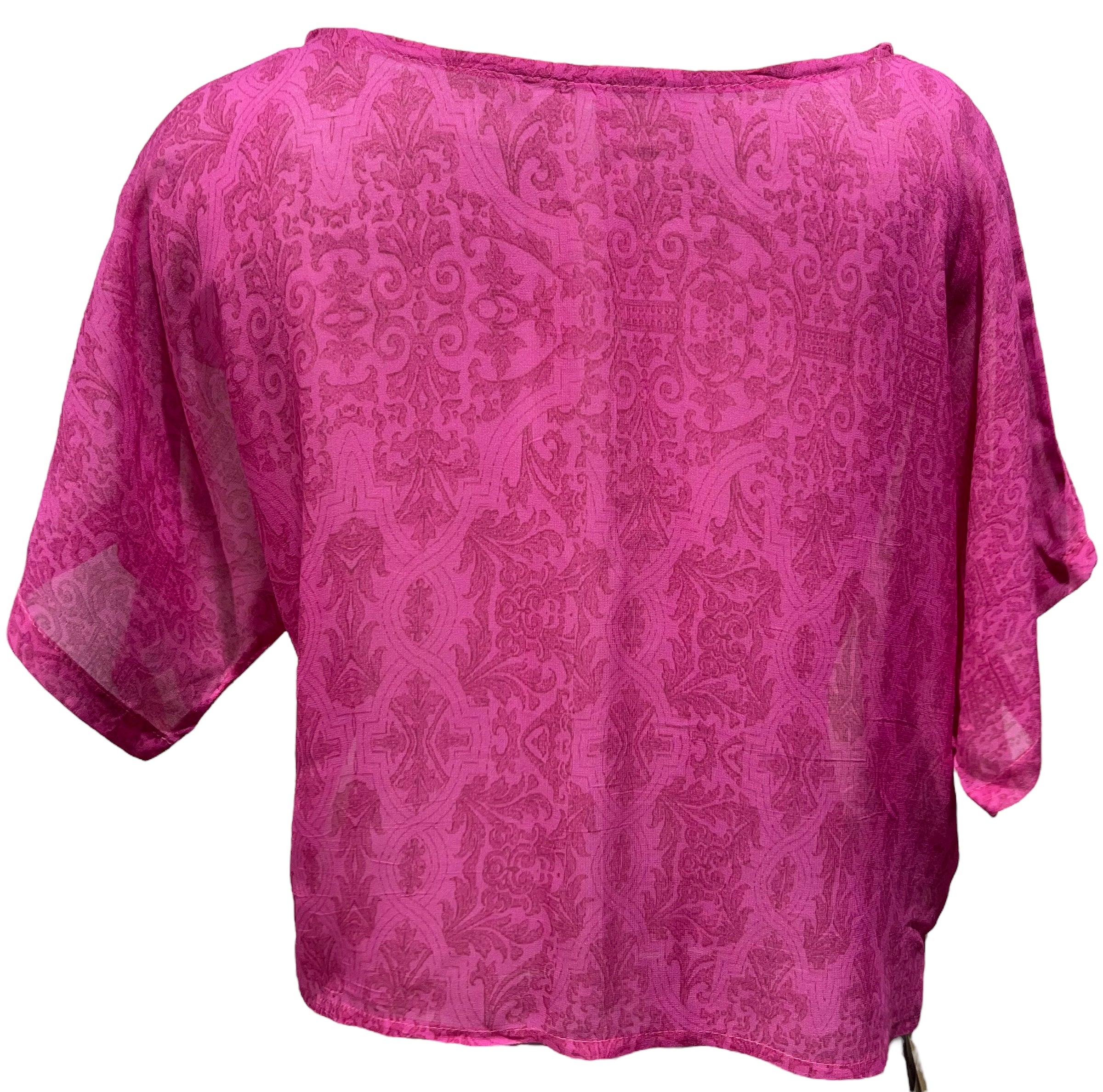 PRG4211 Sheer  Wabi Sabi Pure Silk Boxy Top