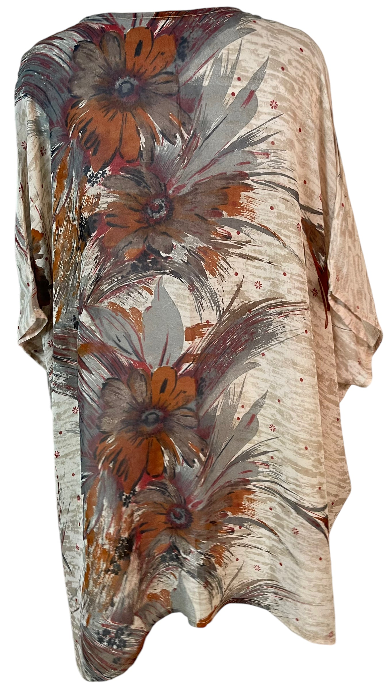 PRG5792 Sheer Avatar Pure Silk Short Kaftan Tunic