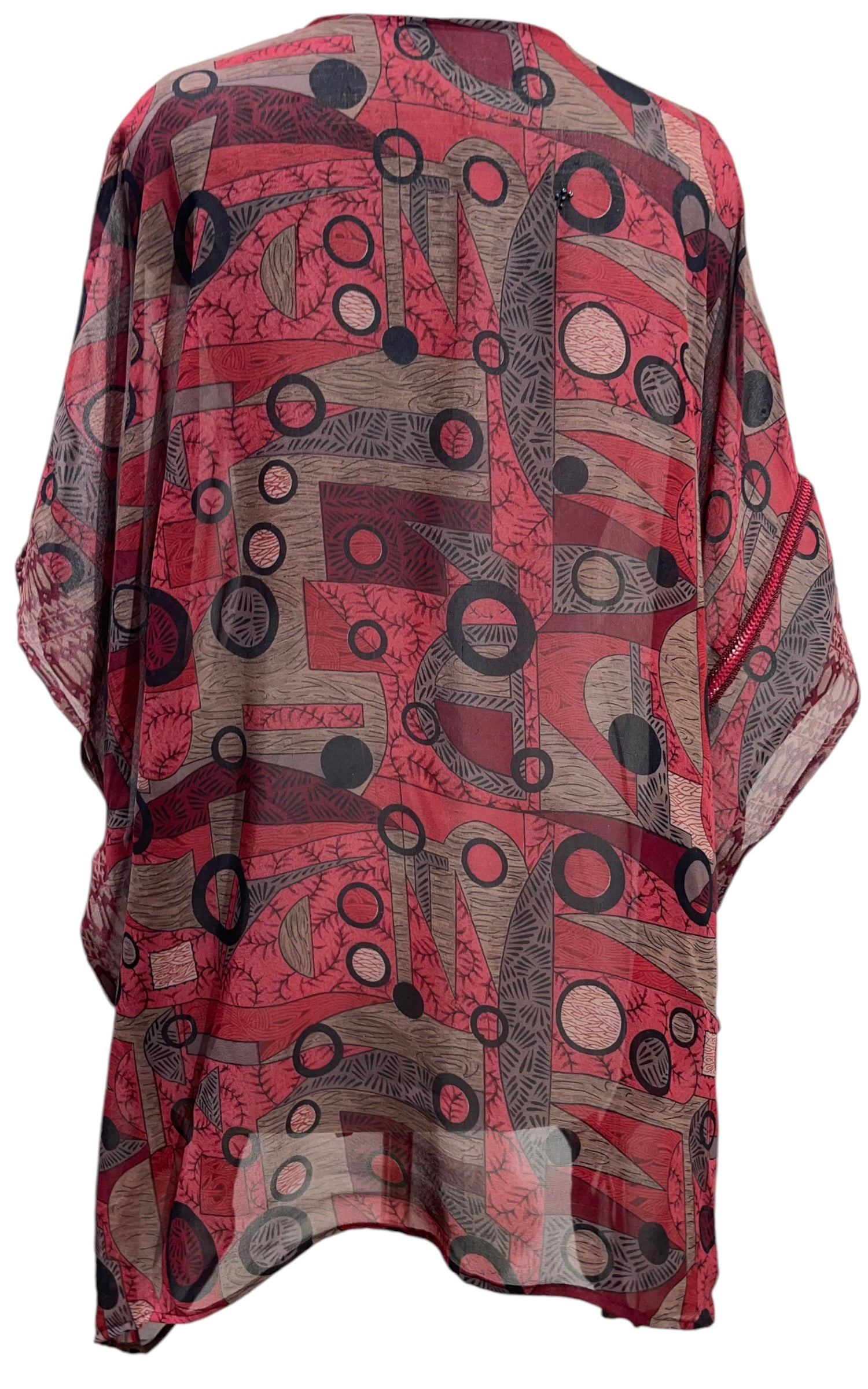 PRG5674 Sheer Avatar Pure Silk Short Kaftan Tunic