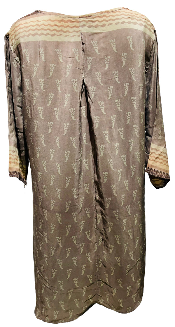 PRC3529 Avatar Pure Silk Self Pocket Tunic Dress