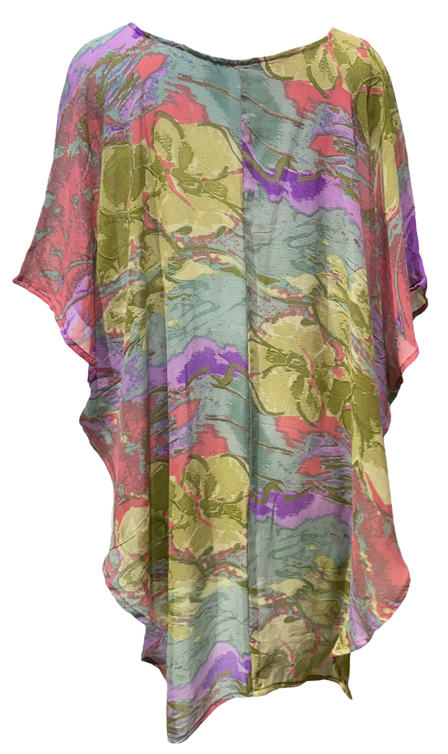 PRG5164 Sheer Avatar Pure Silk Waterfall Top