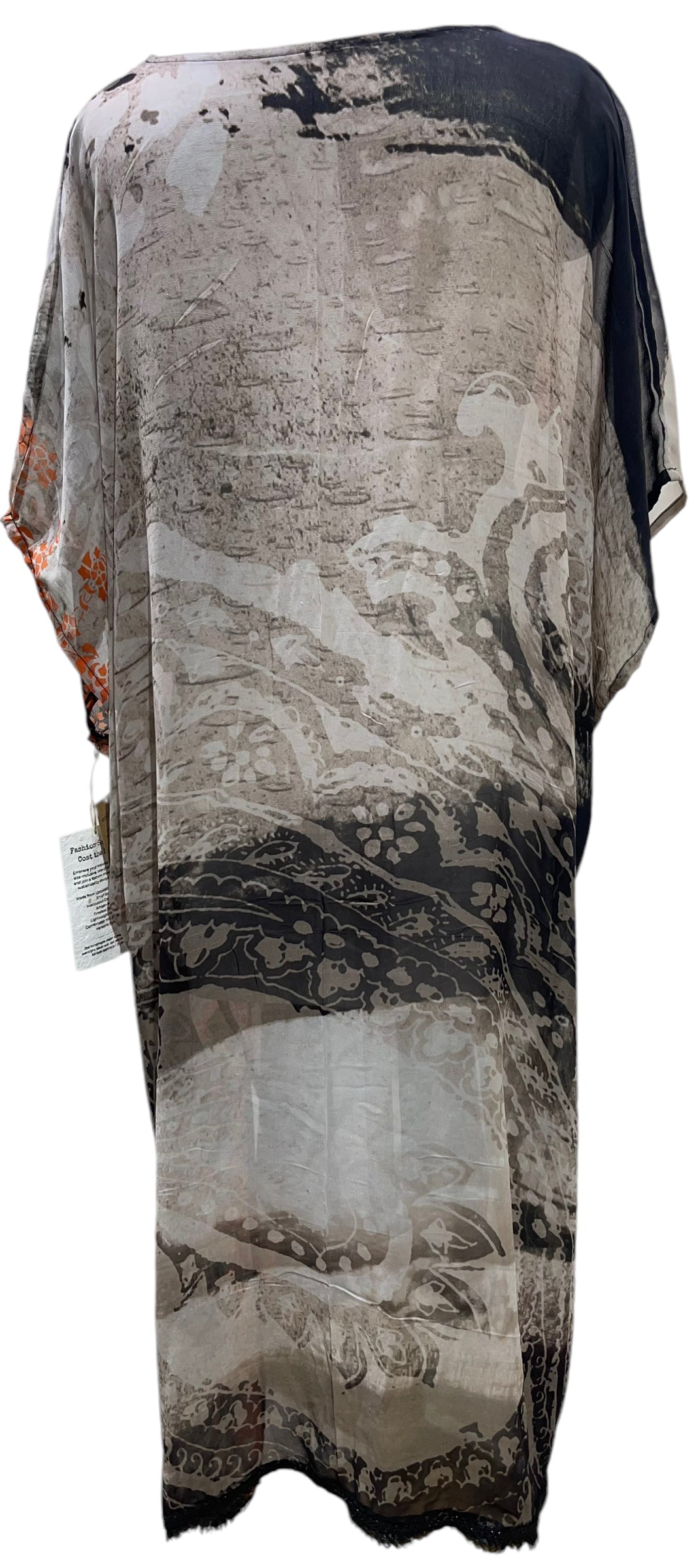 PRG5765 Sheer Wabi Sabi Pure Silk Maxi Kaftan