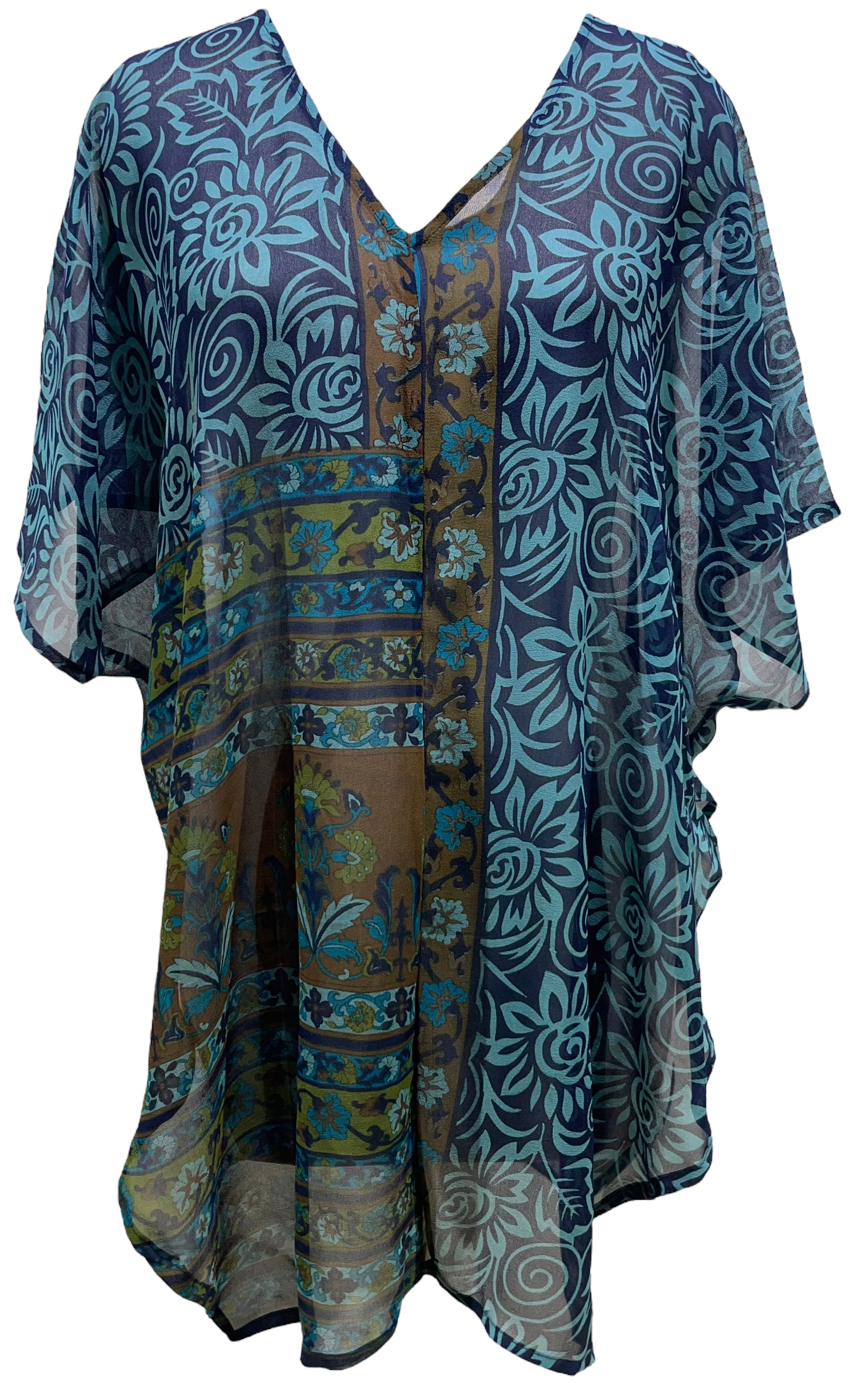 PRG5520 Sheer Avatar Pure Silk Waterfall Top