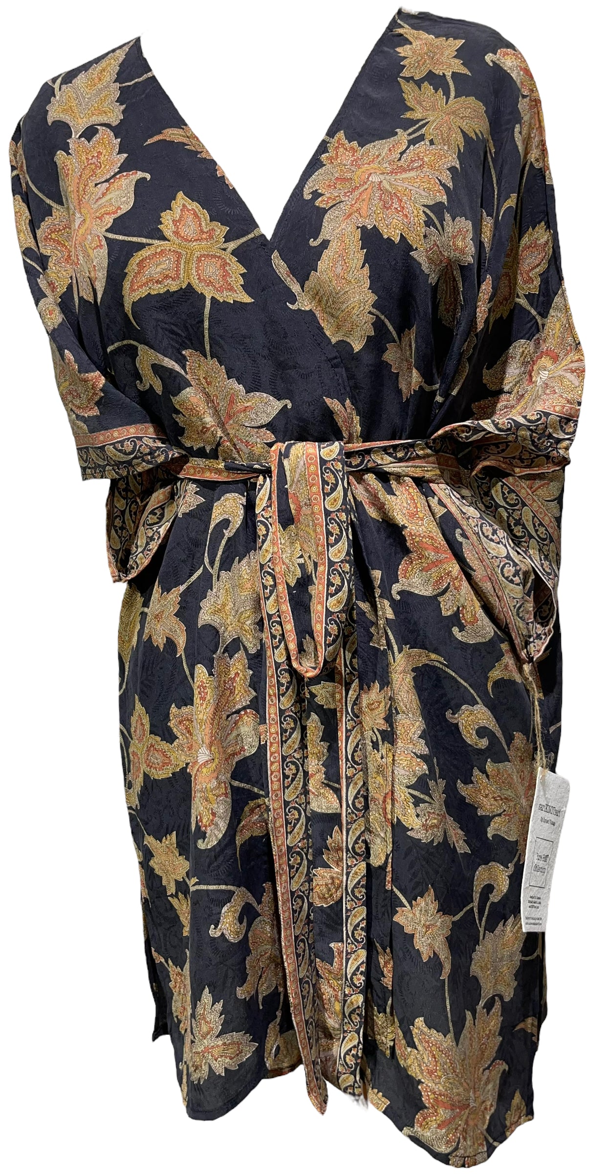PRC3687 Avatar Pure Silk Kimono-Sleeved Jacket with Belt