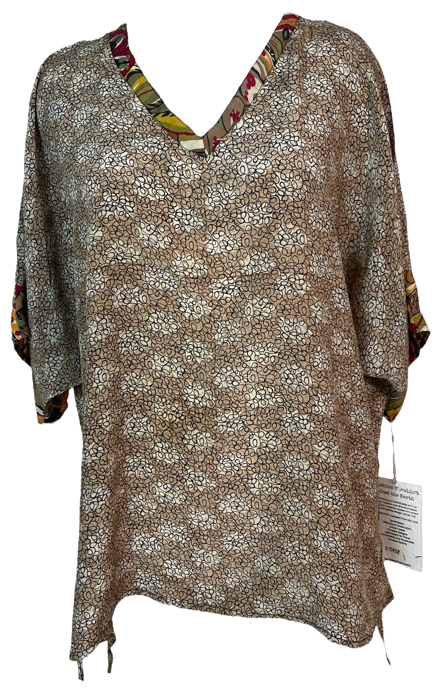 PRC5858 Avatar Pure Silk Long Tunic with Side Ties