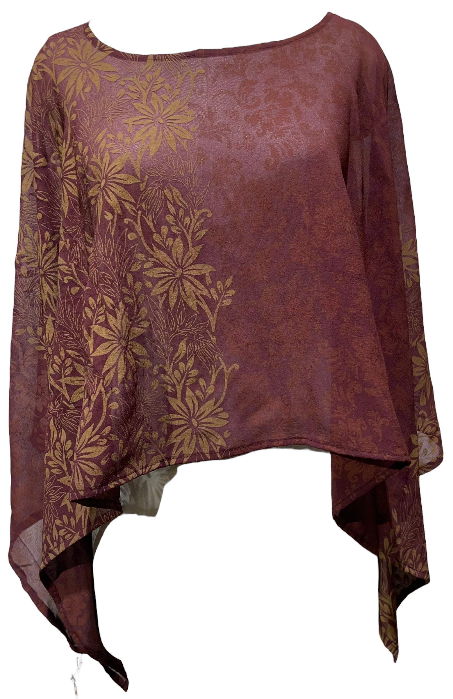 PRG4701 Sheer Avatar Pure Silk Capelet Poncho