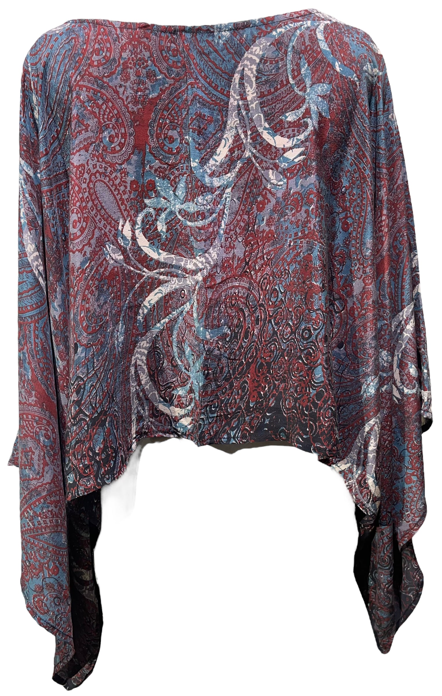 PRC4575 Avatar Pure Silk Kimono-Sleeved Top